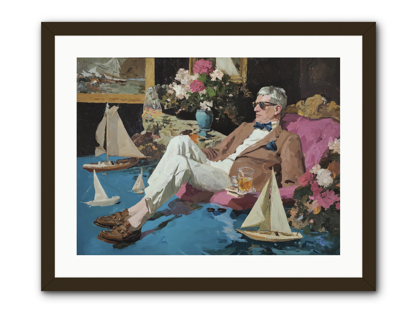 He Called It Working From Home -- Framed Print - Black 24x18
