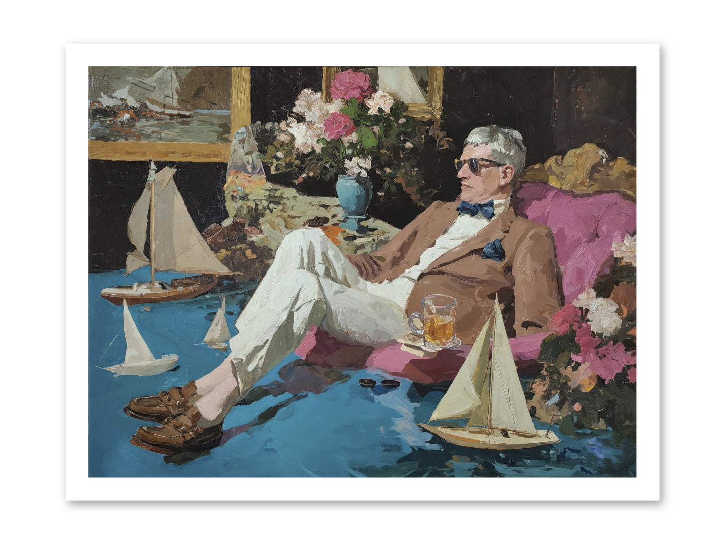 He Called It Working From Home -- Loose Canvas Print 24x18