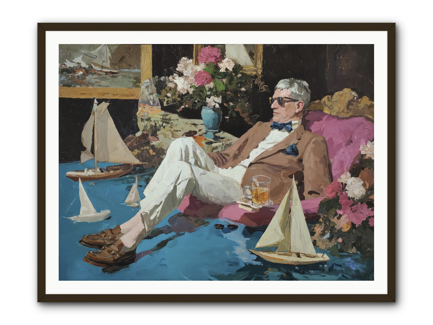 He Called It Working From Home -- Framed Print - Black 48x36