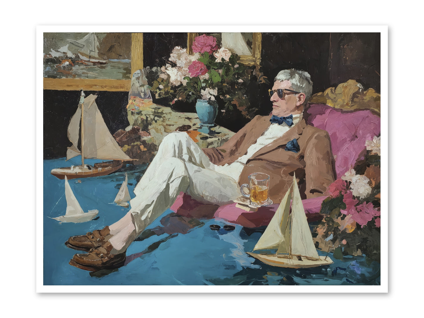 He Called It Working From Home -- Loose Canvas Print 48x36