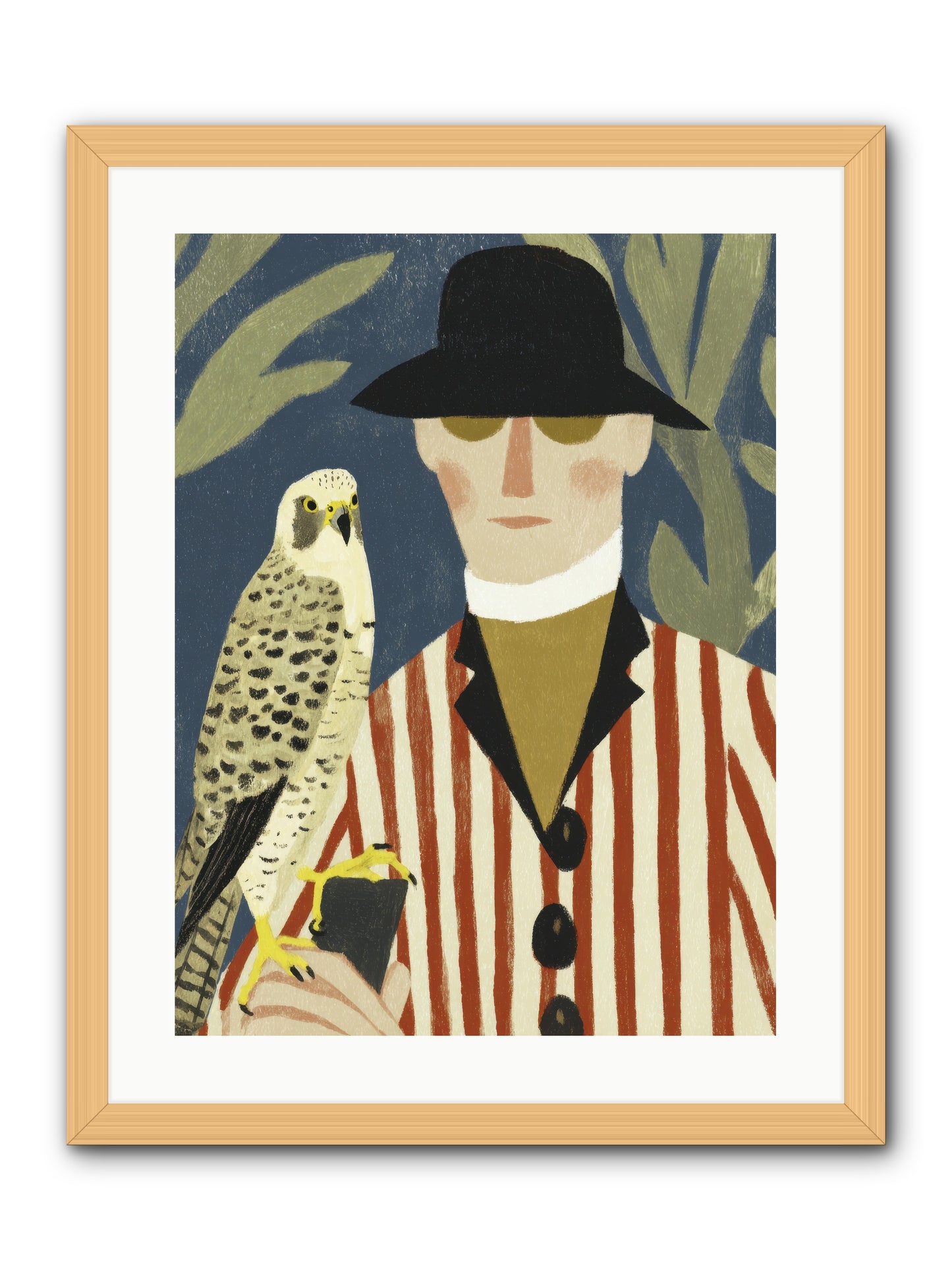 He Painted Birds from Memory -- Framed Print - Natural 18x24