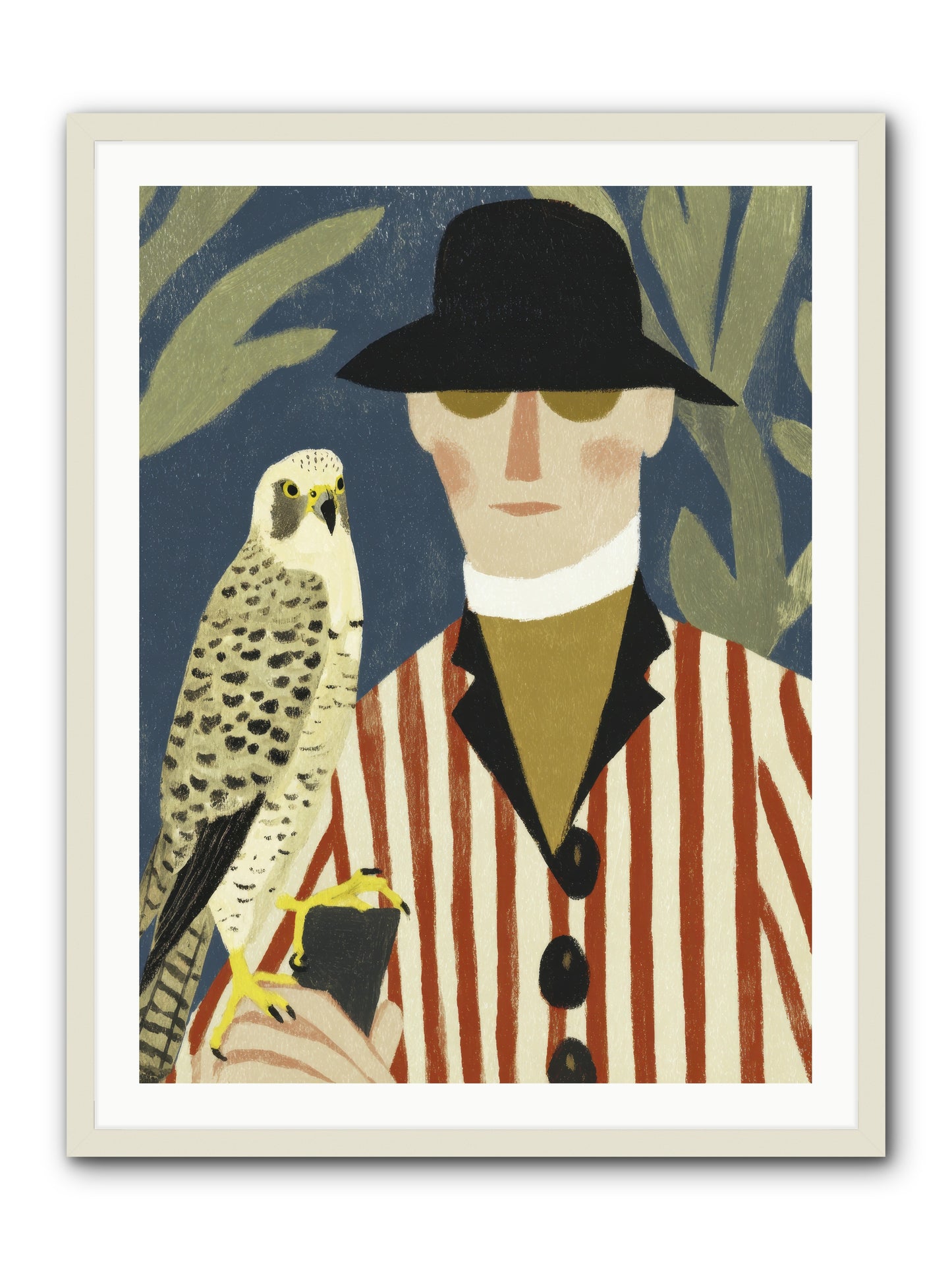 He Painted Birds from Memory -- Framed Print - White 30x40
