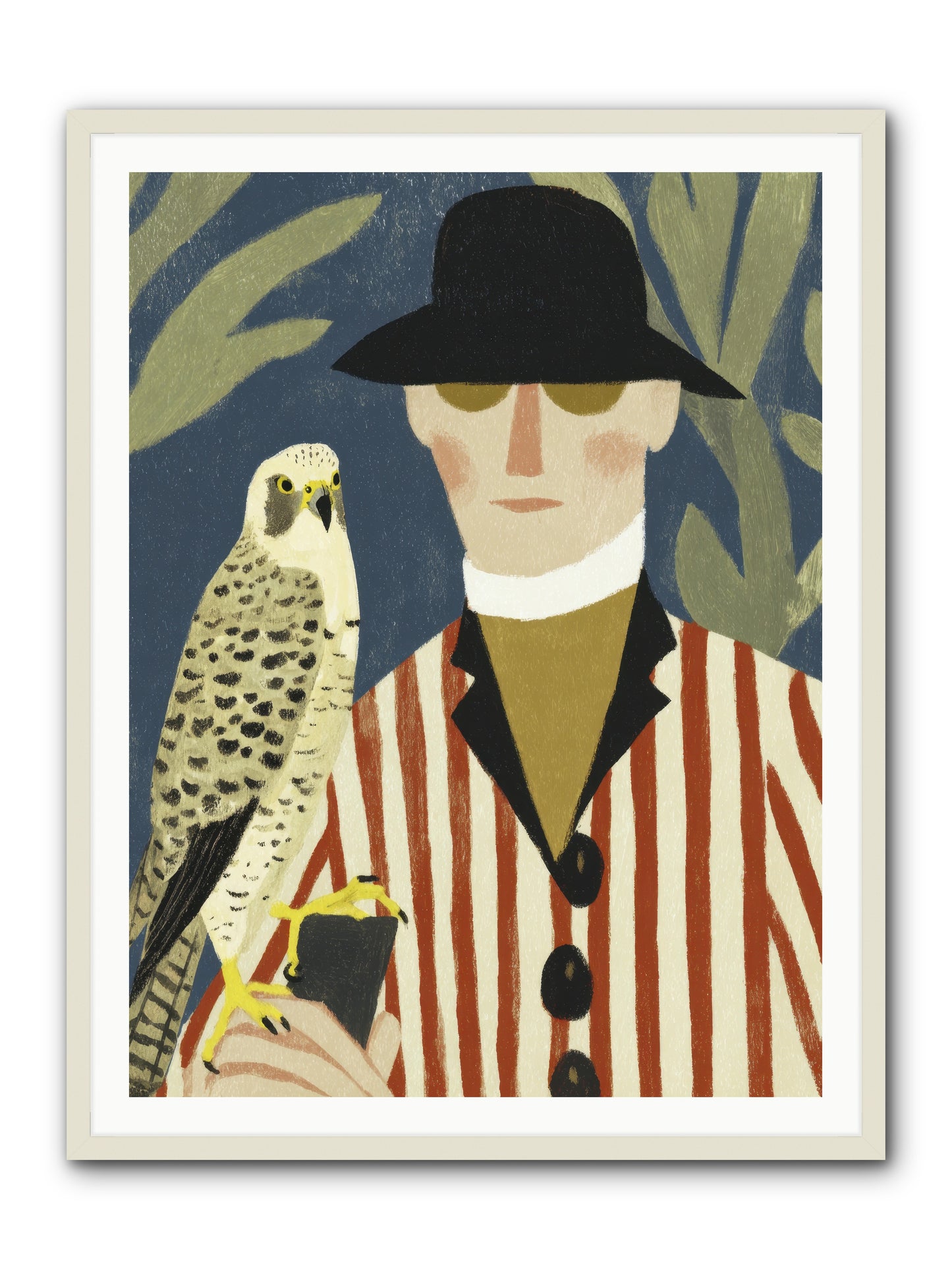 He Painted Birds from Memory -- Framed Print - White 36x48