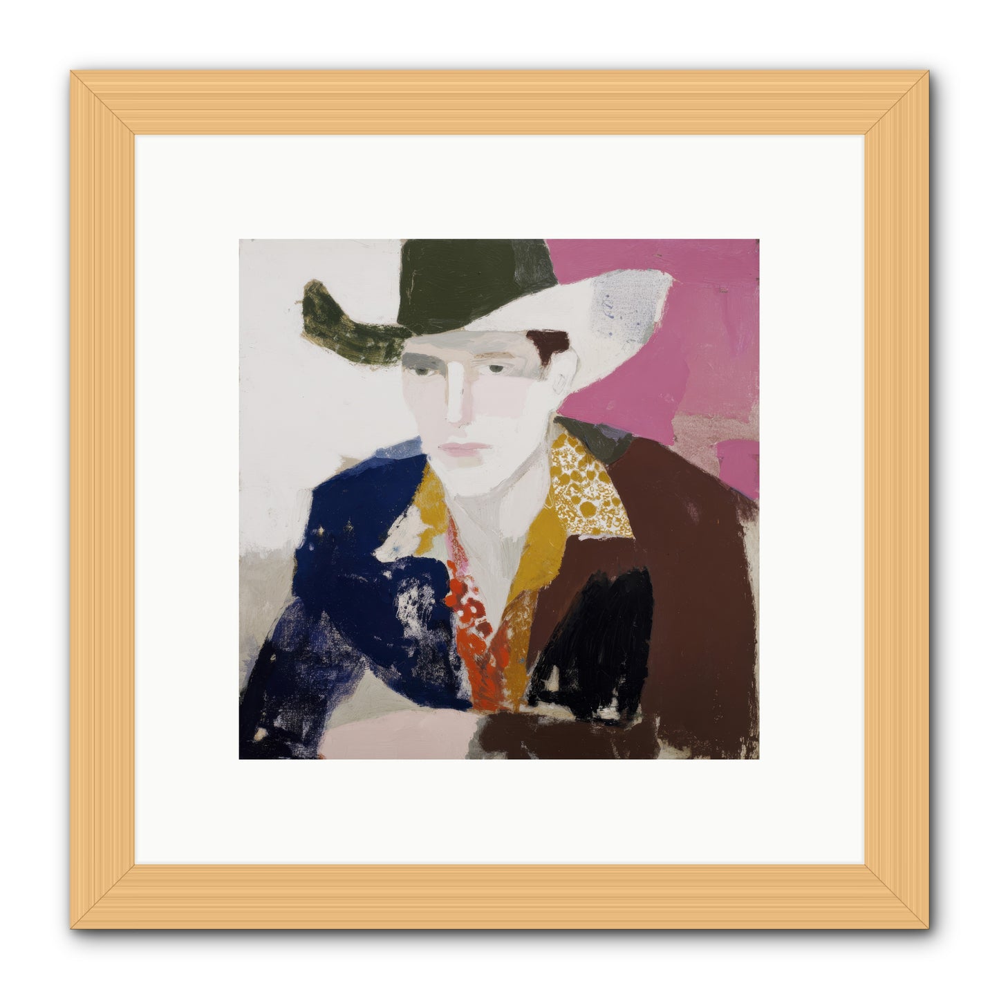 He Wore His Stories -- Framed Print - Natural 10x10