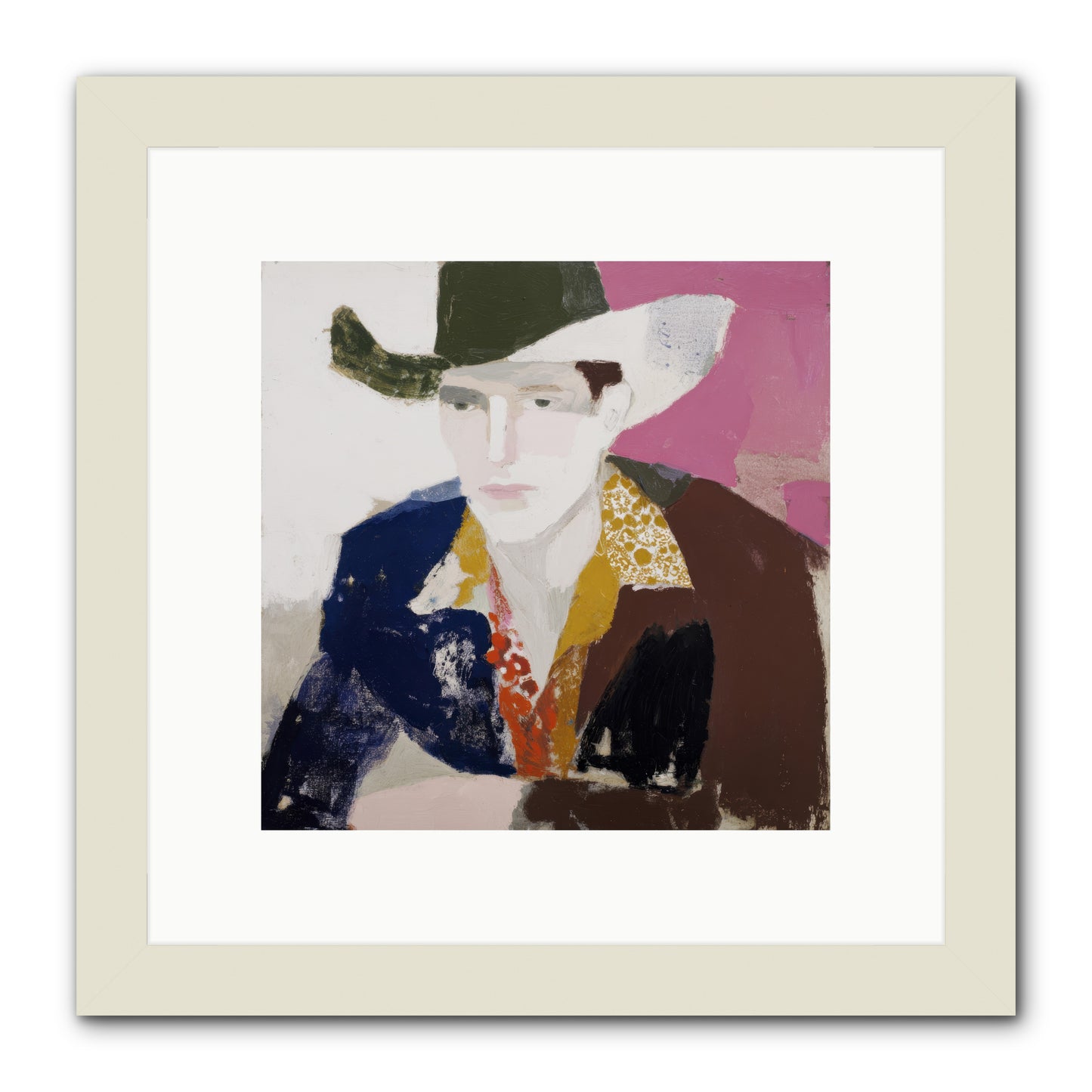 He Wore His Stories -- Framed Print - White 10x10