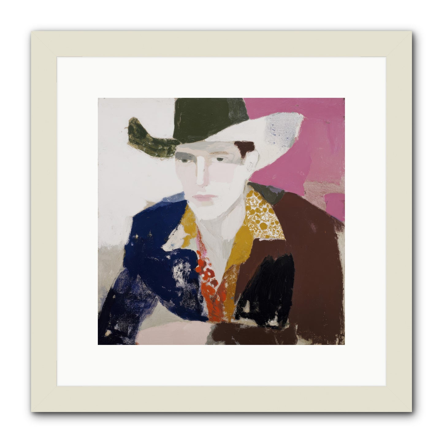 He Wore His Stories -- Framed Print - White 12x12