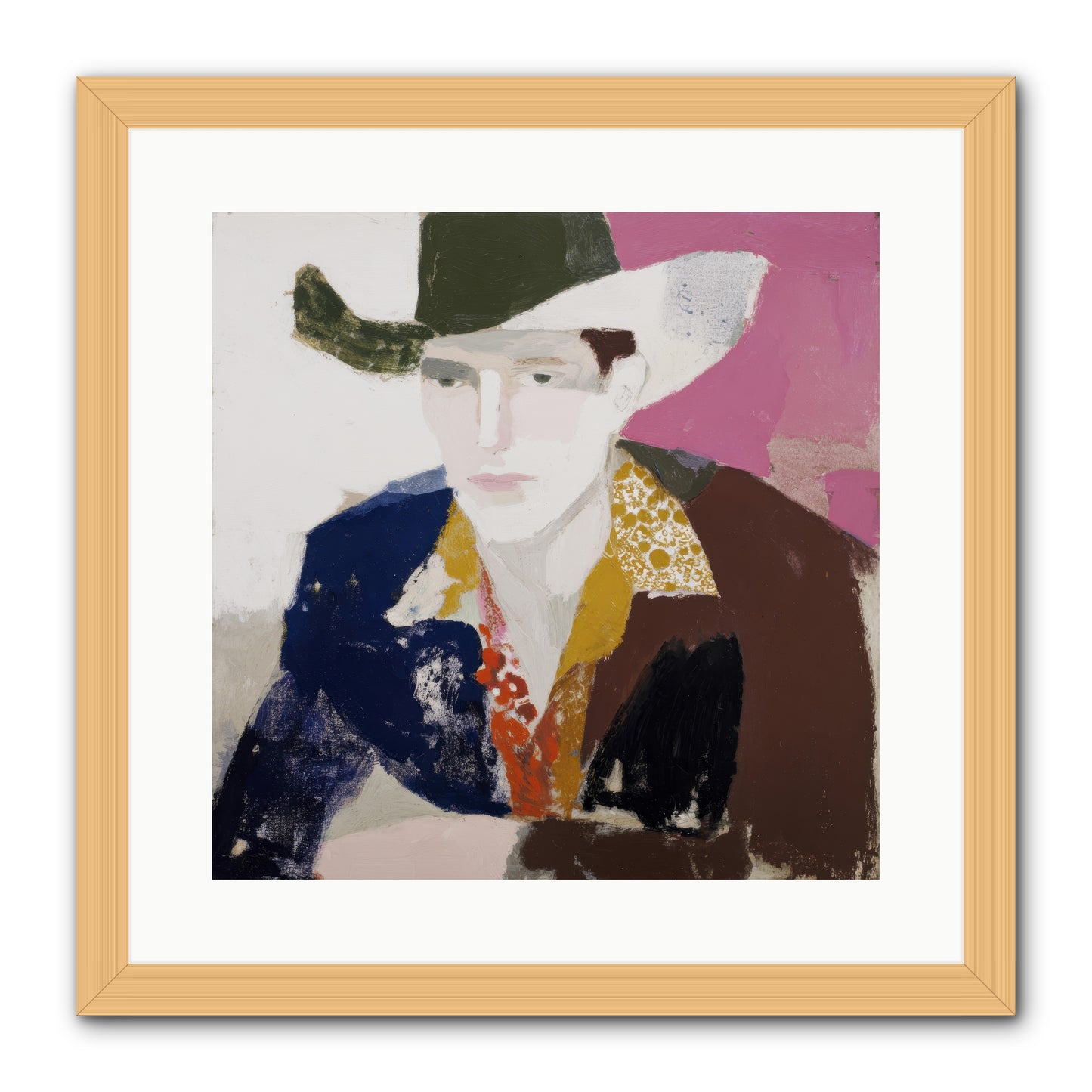 He Wore His Stories -- Framed Print - Natural 16x16