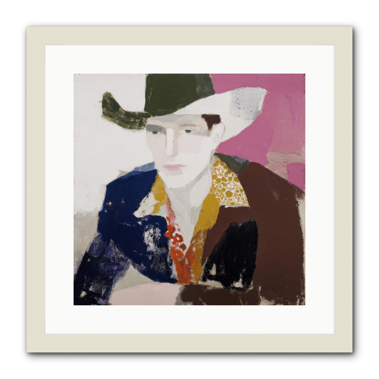 He Wore His Stories -- Framed Print - White 16x16