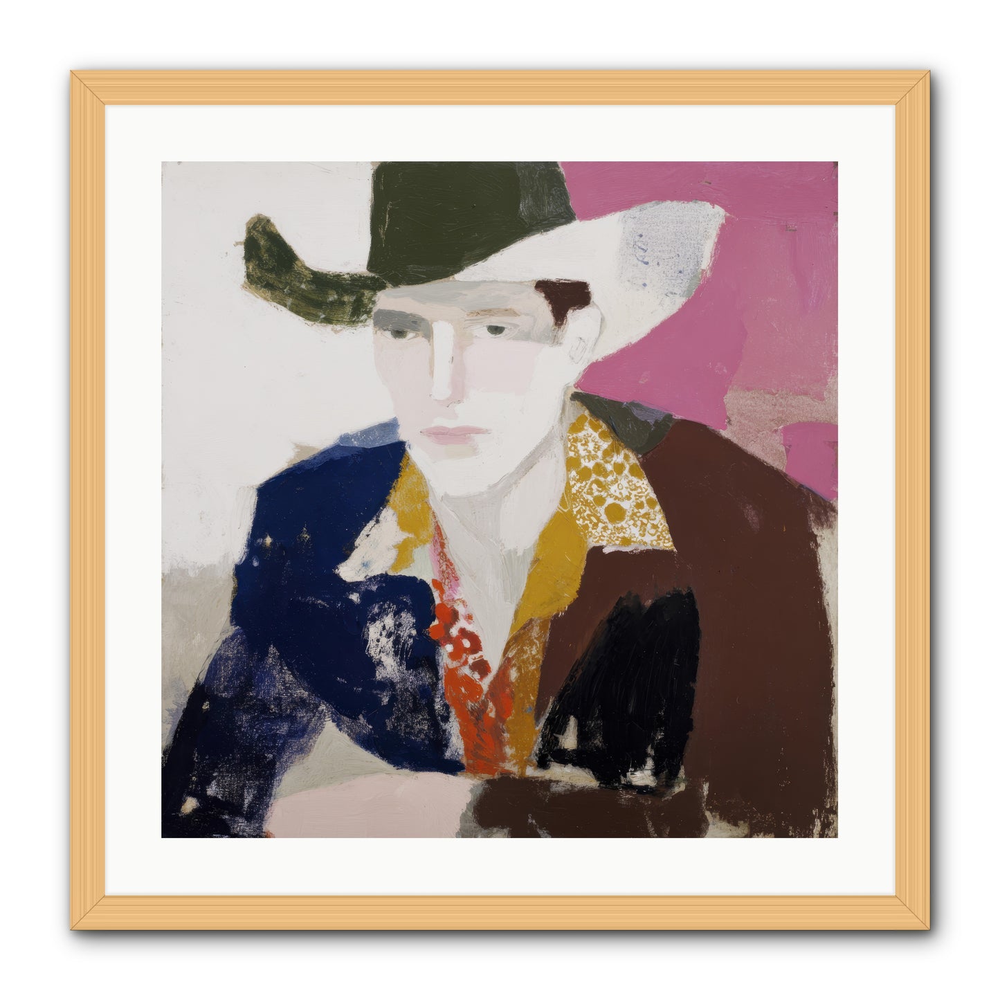 He Wore His Stories -- Framed Print - Natural 24x24