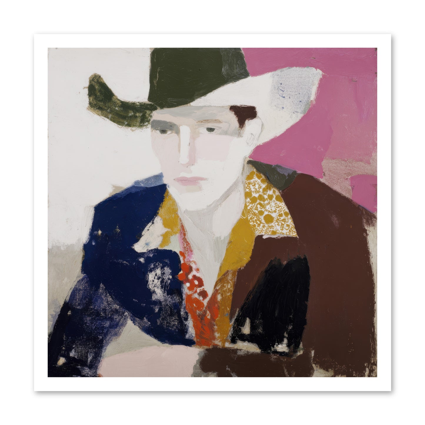 He Wore His Stories -- Loose Canvas Print 24x24
