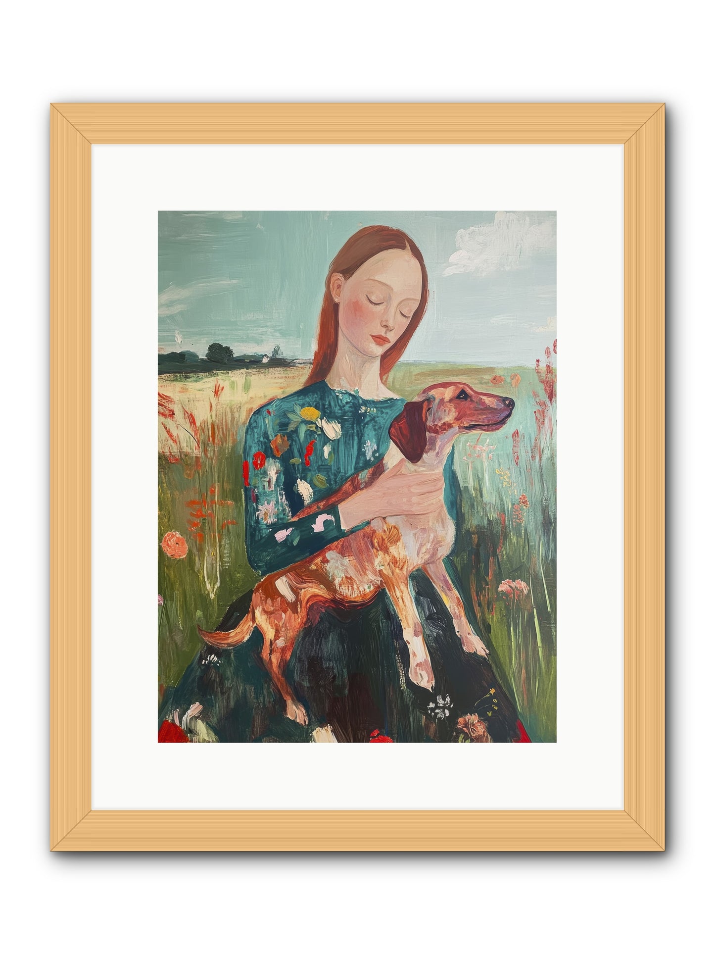 Heart's Dearest Friend -- Framed Print - Natural 12x16