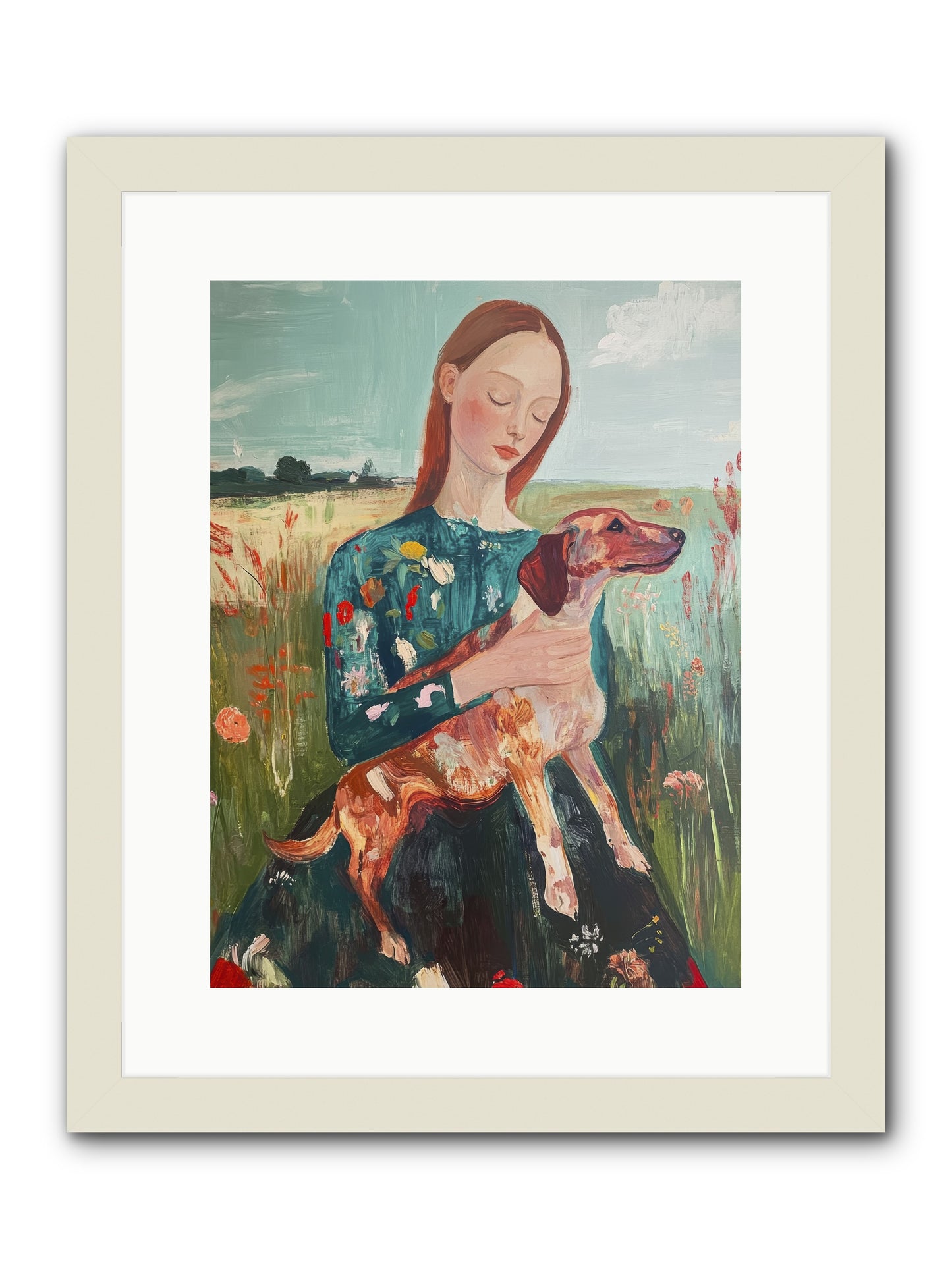 Heart's Dearest Friend -- Framed Print - White 12x16