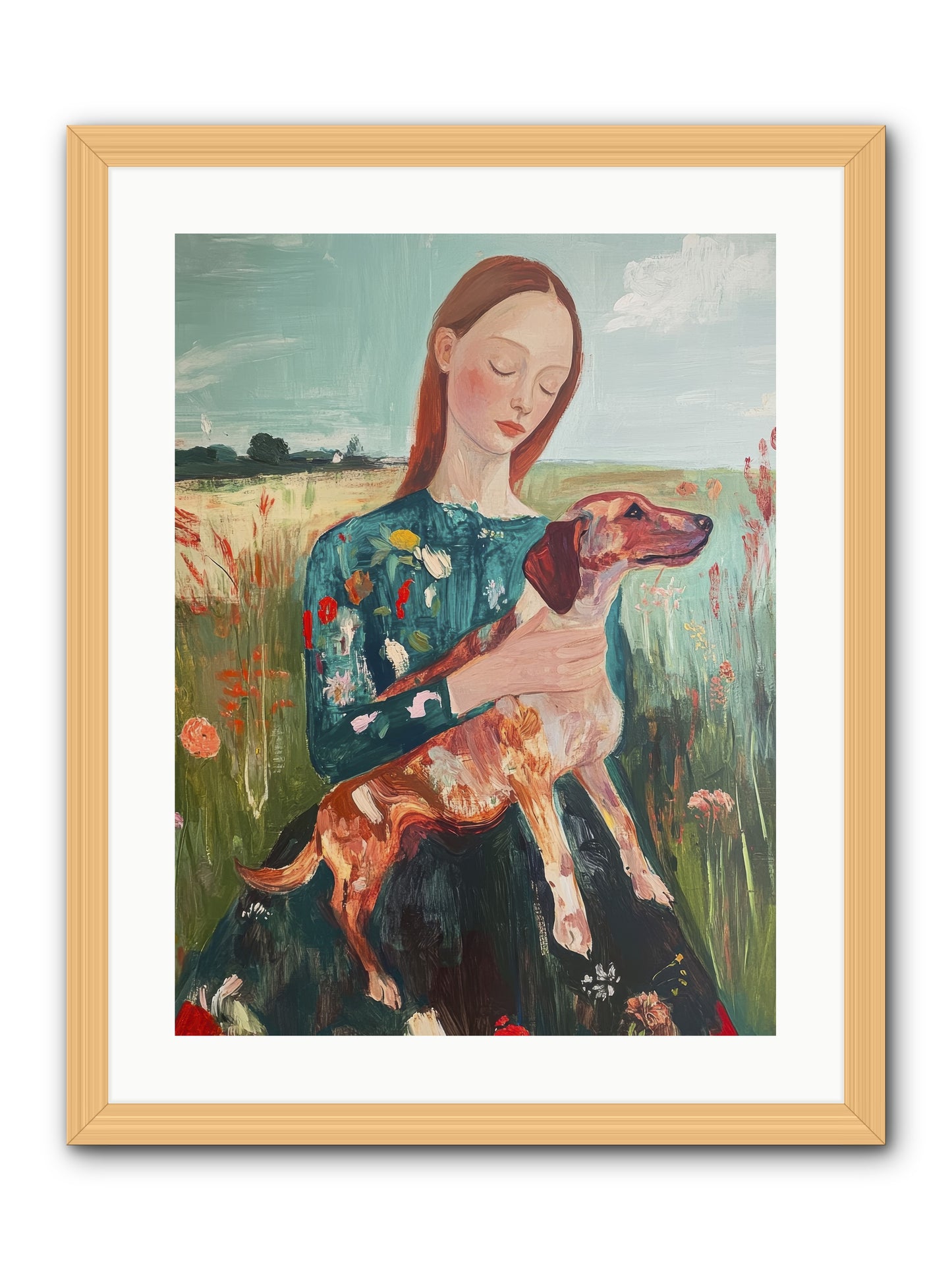 Heart's Dearest Friend -- Framed Print - Natural 18x24