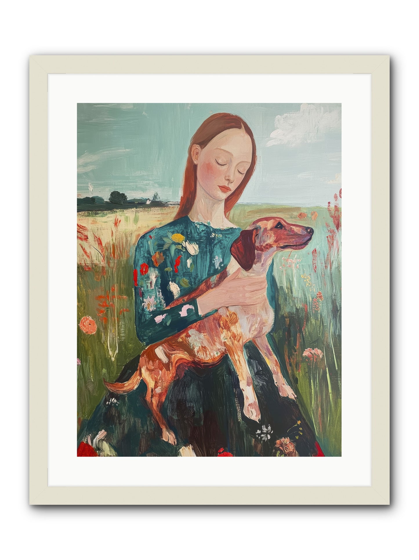 Heart's Dearest Friend -- Framed Print - White 18x24