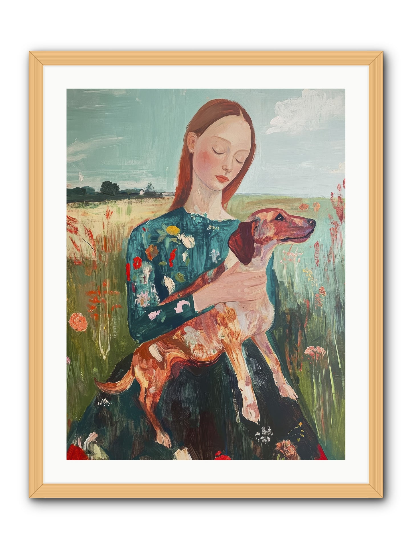Heart's Dearest Friend -- Framed Print - Natural 24x32