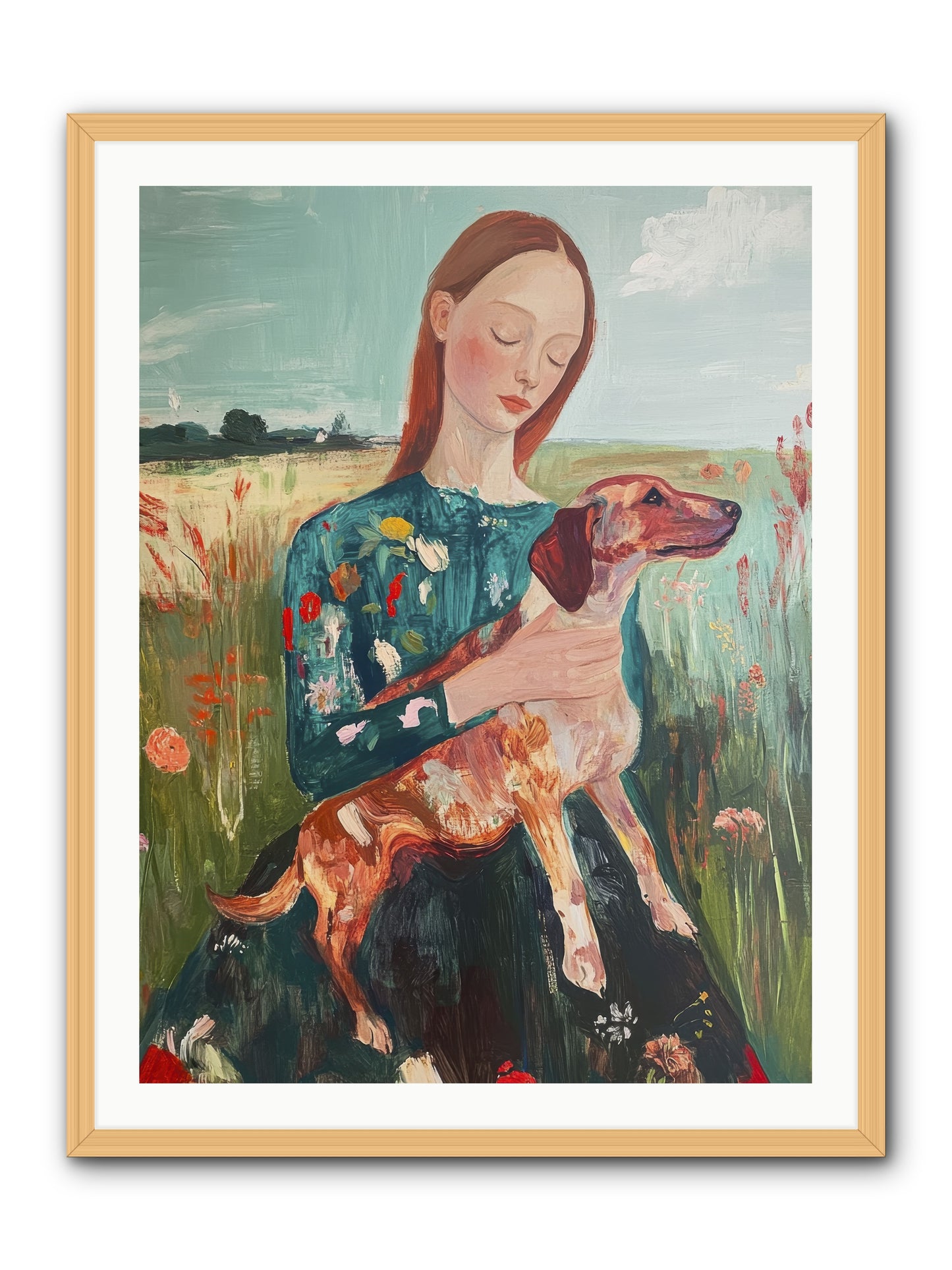 Heart's Dearest Friend -- Framed Print - Natural 30x40