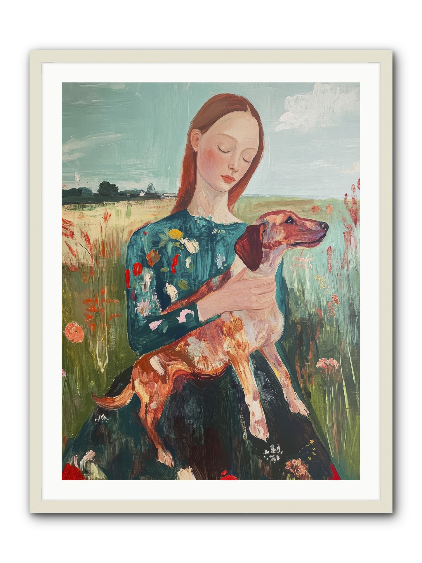 Heart's Dearest Friend -- Framed Print - White 30x40