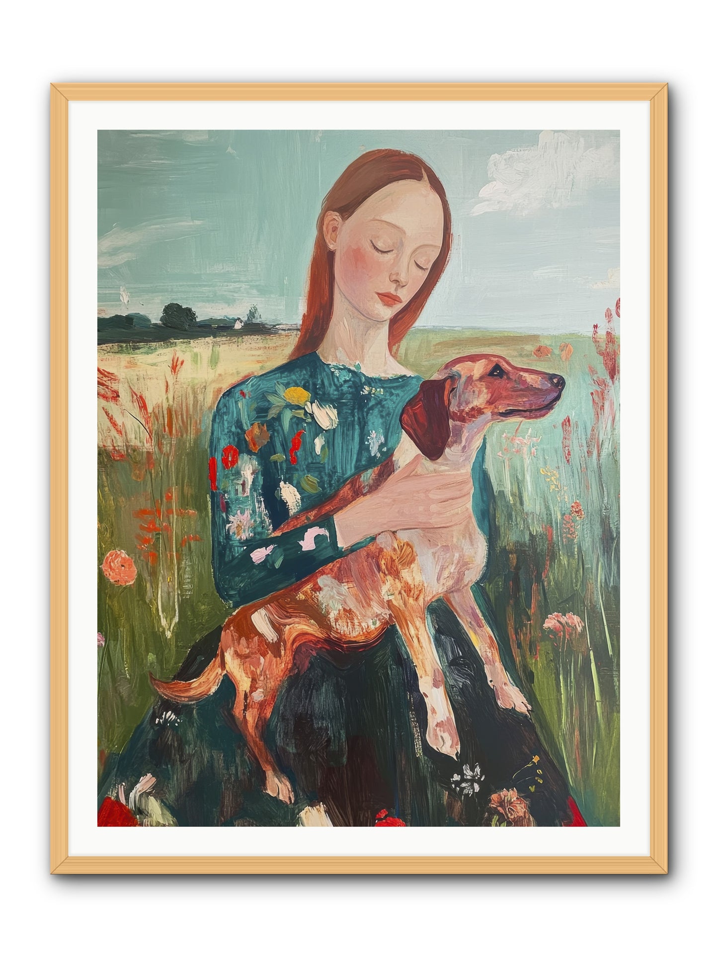 Heart's Dearest Friend -- Framed Print - Natural 36x48