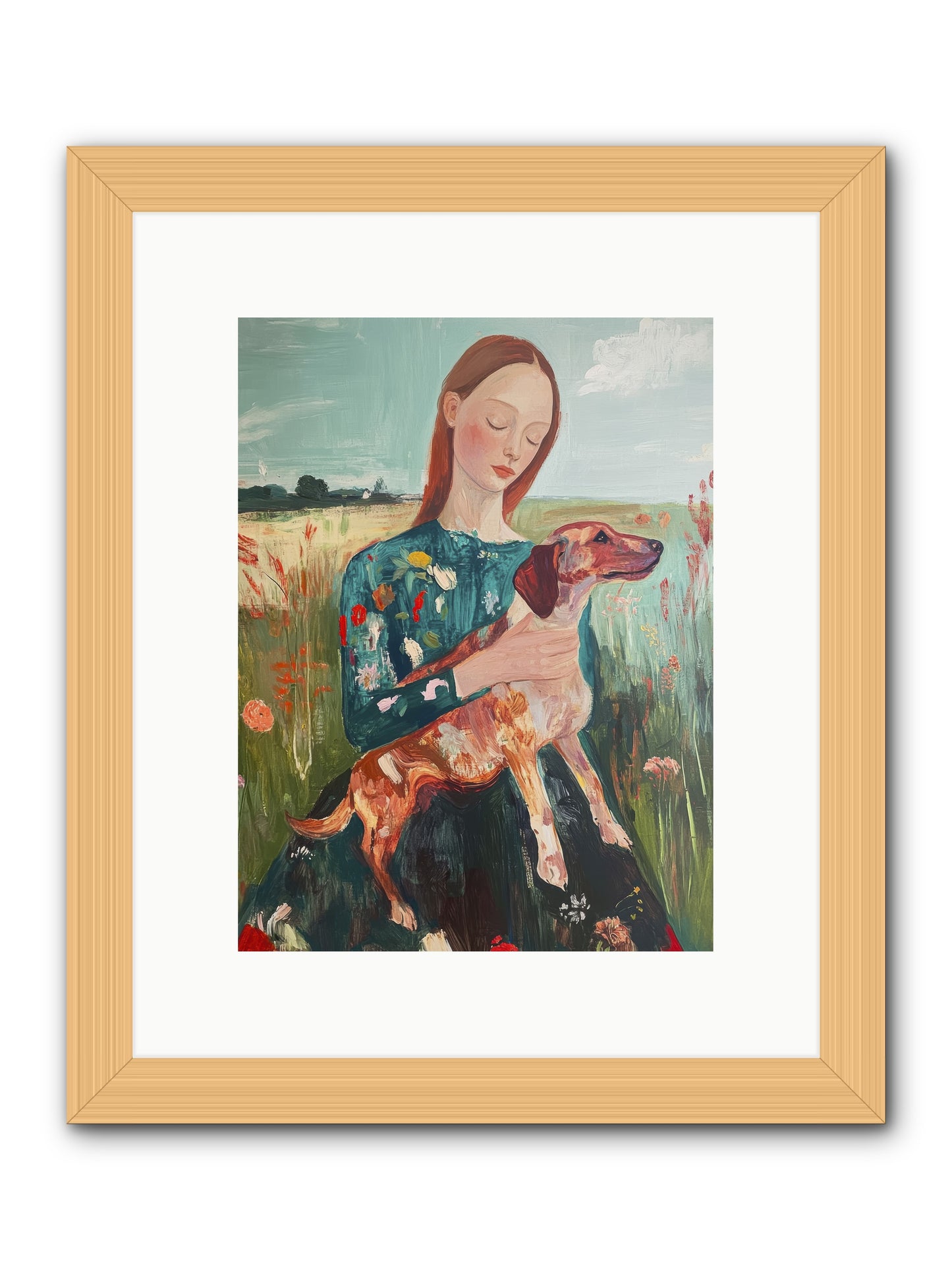 Heart's Dearest Friend -- Framed Print - Natural 9x12