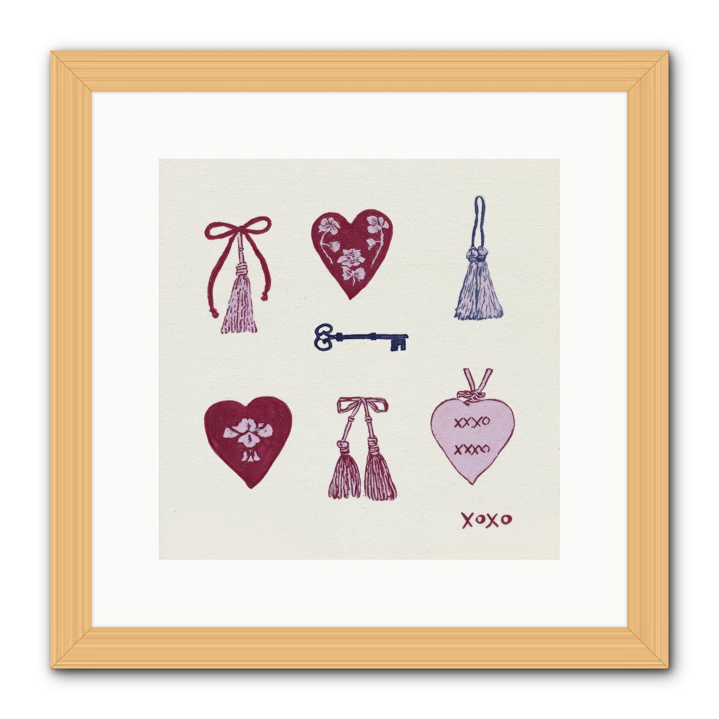 Hearts Find Their Home -- Framed Print - Natural 12x12