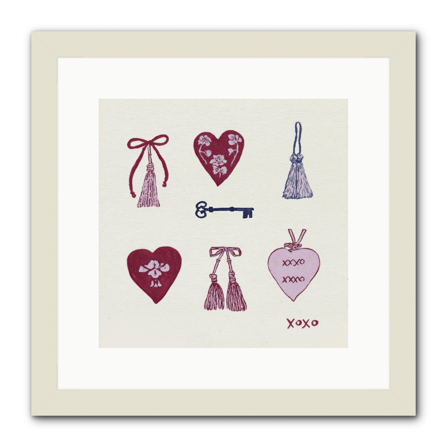 Hearts Find Their Home -- Framed Print - White 12x12