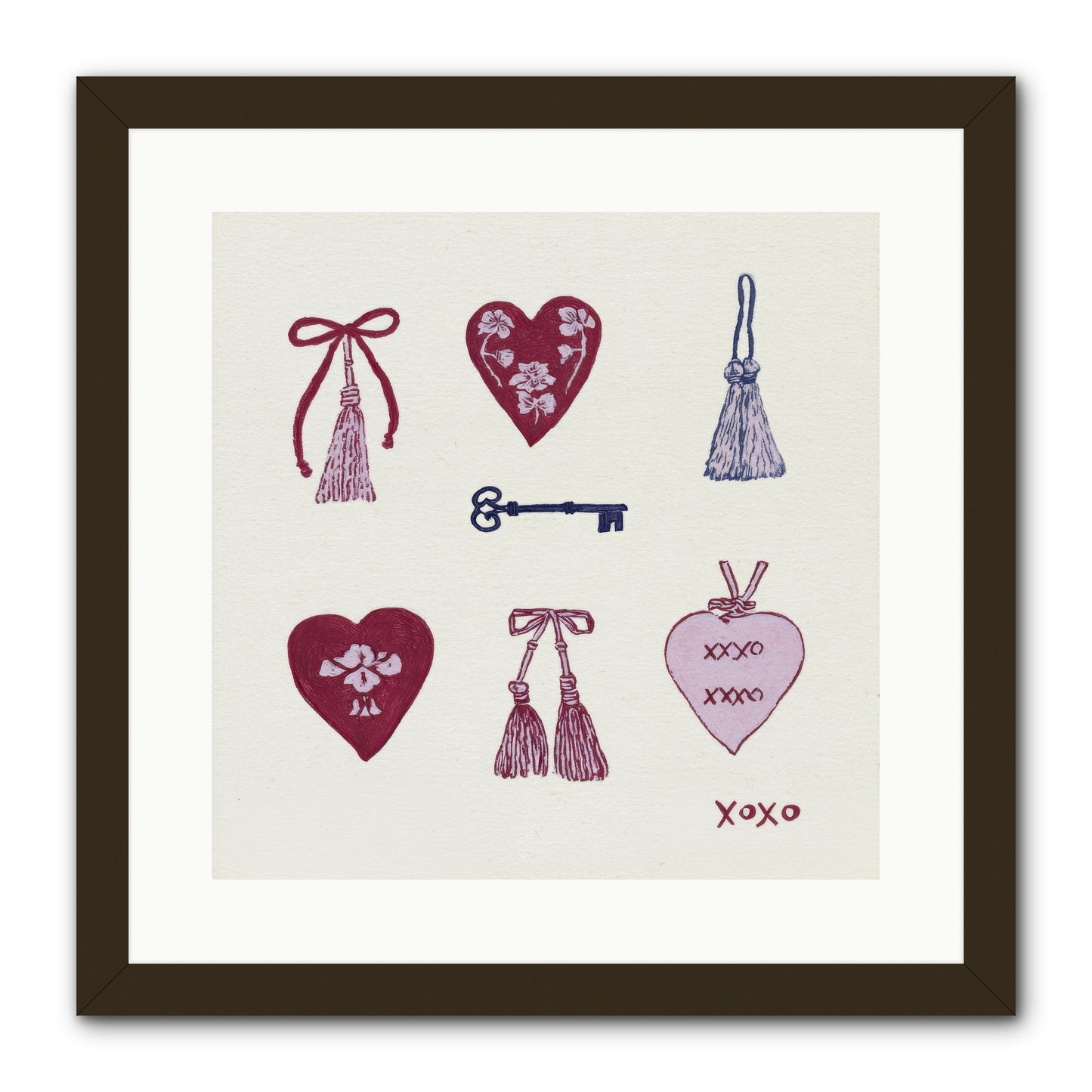 Hearts Find Their Home -- Framed Print - Black 16x16