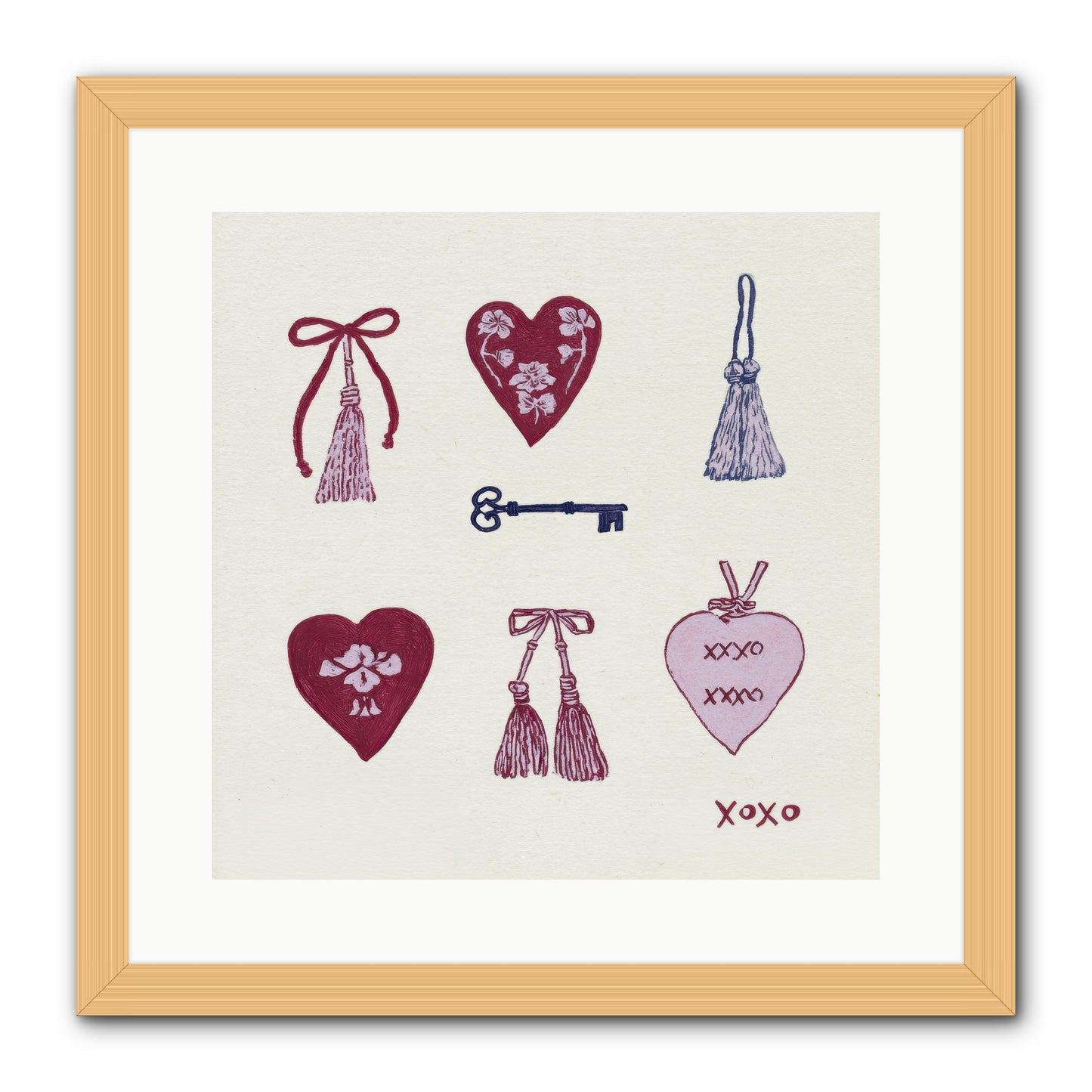 Hearts Find Their Home -- Framed Print - Natural 16x16