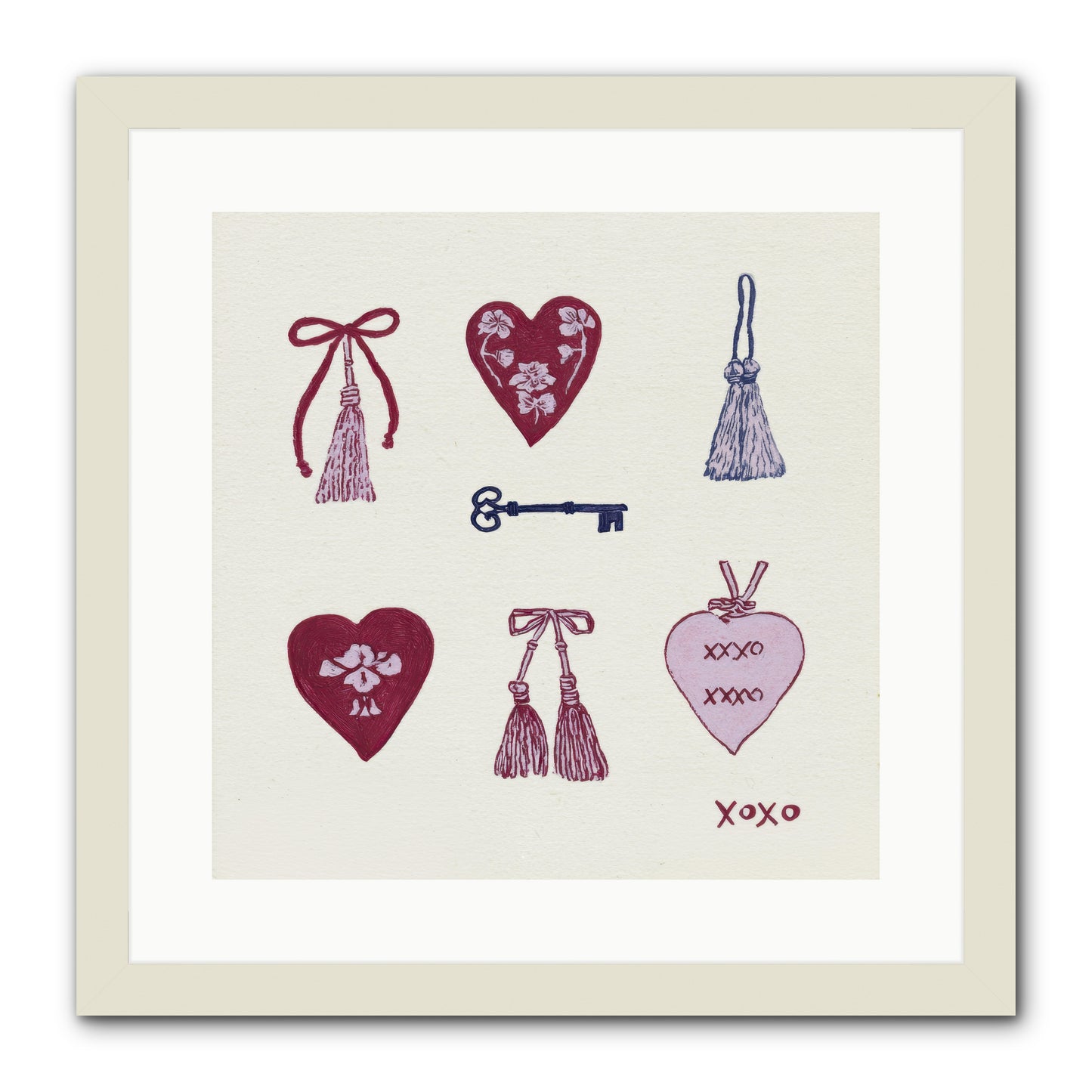 Hearts Find Their Home -- Framed Print - White 16x16