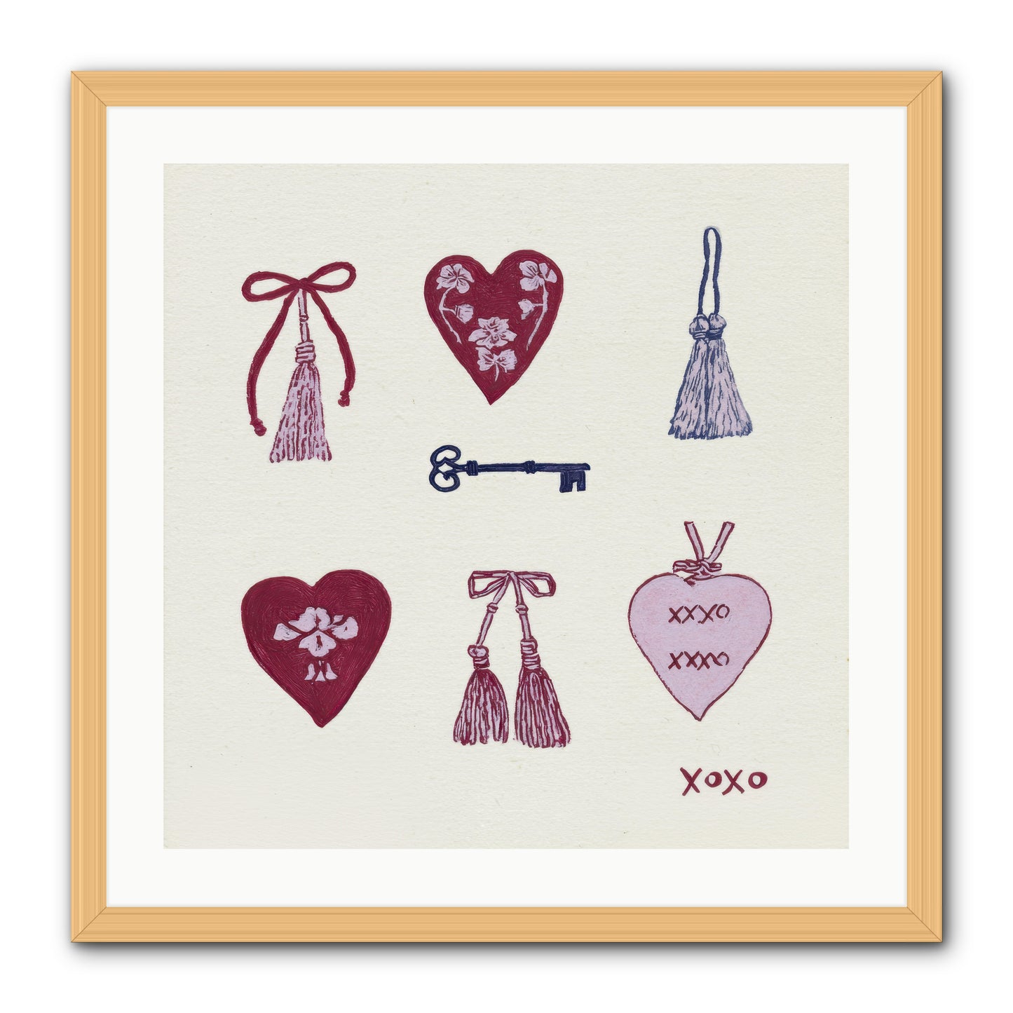 Hearts Find Their Home -- Framed Print - Natural 24x24