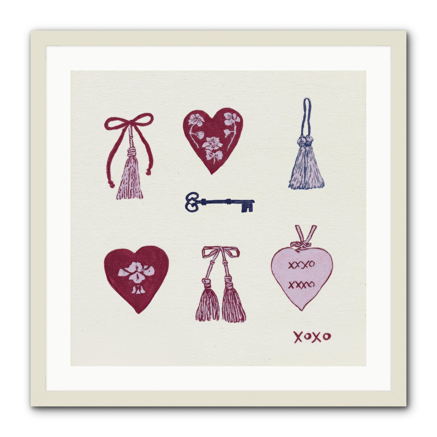 Hearts Find Their Home -- Framed Print - White 24x24