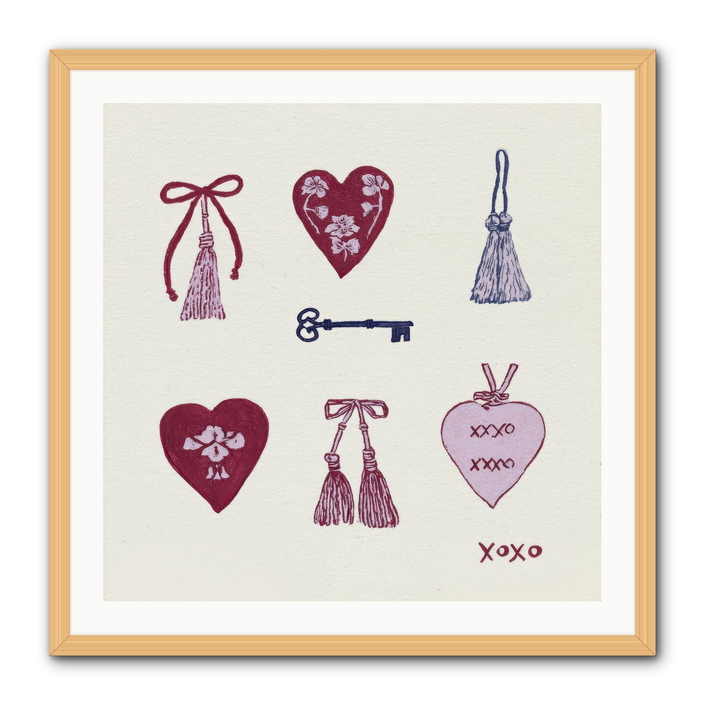 Hearts Find Their Home -- Framed Print - Natural 30x30