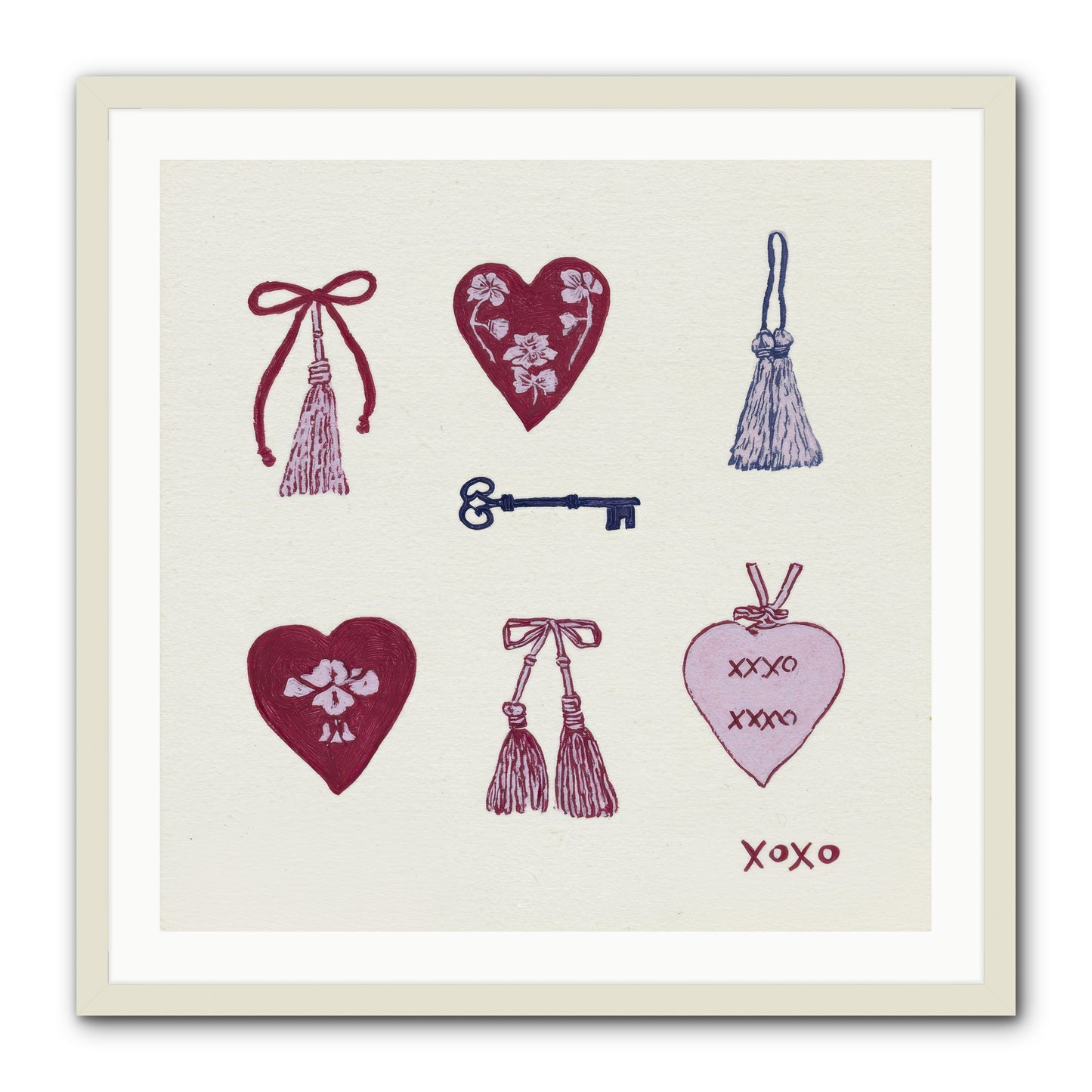 Hearts Find Their Home -- Framed Print - White 30x30