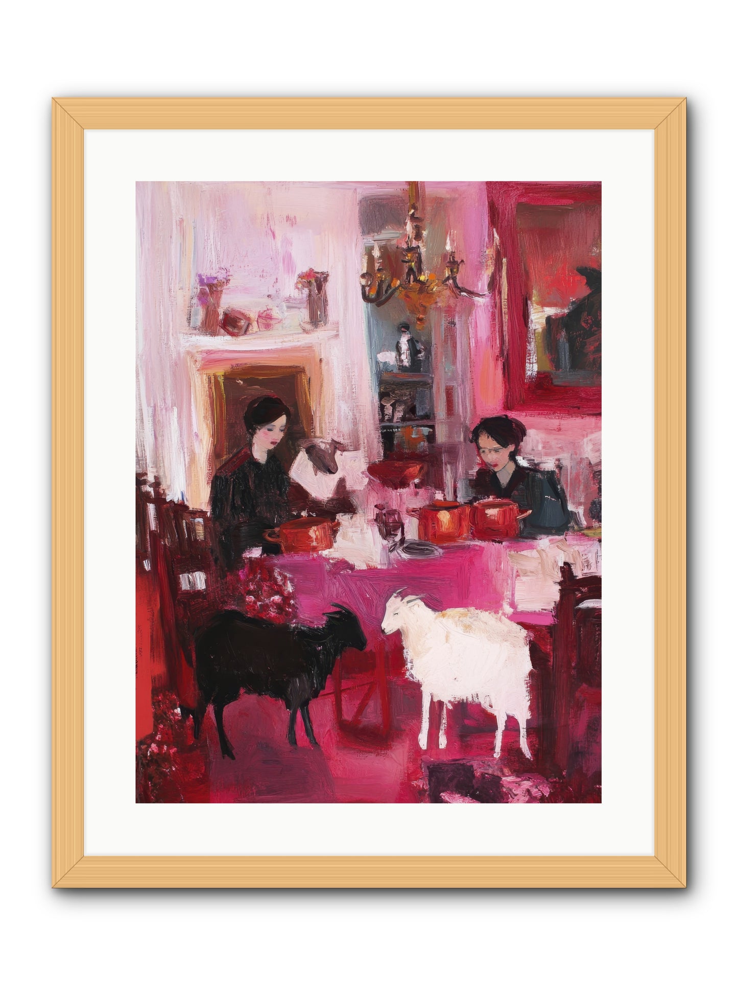 Hearts That Dance -- Framed Print - Natural 18x24