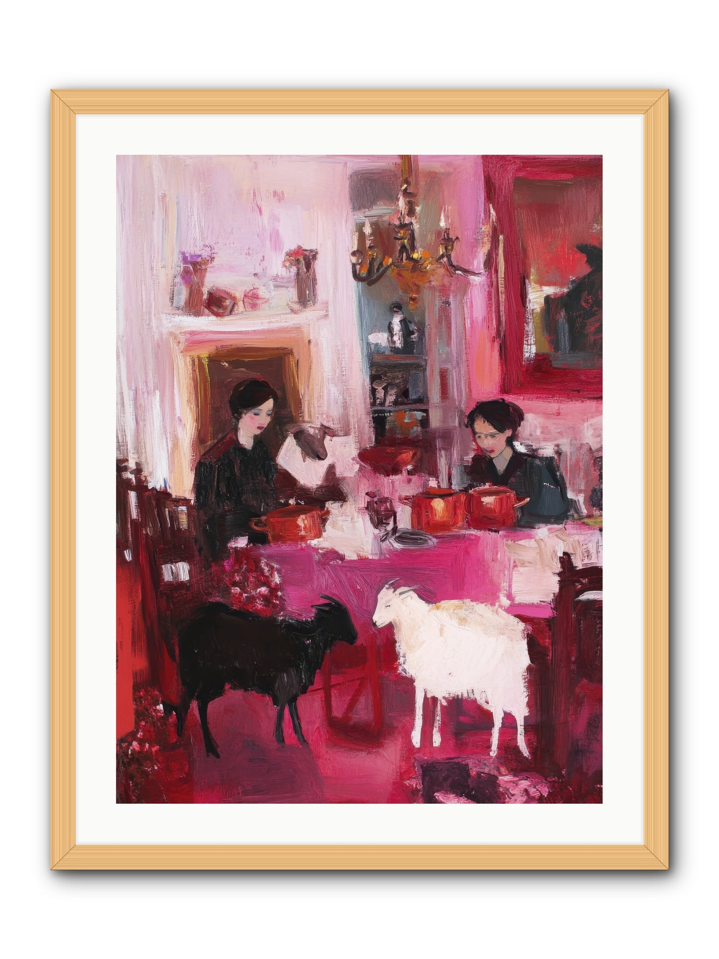 Hearts That Dance -- Framed Print - Natural 24x32