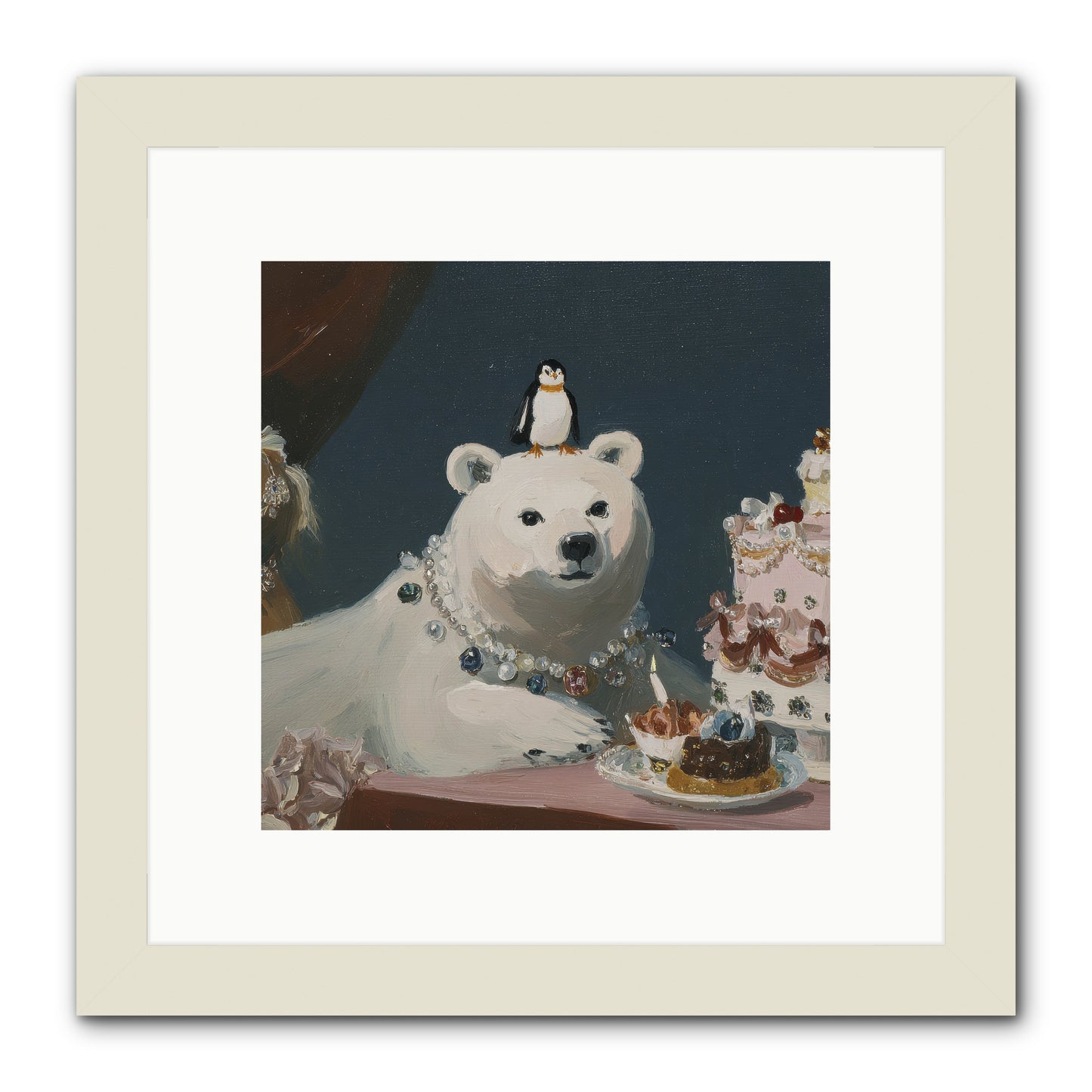 Hearts Written on Clouds -- Framed Print - White 10x10