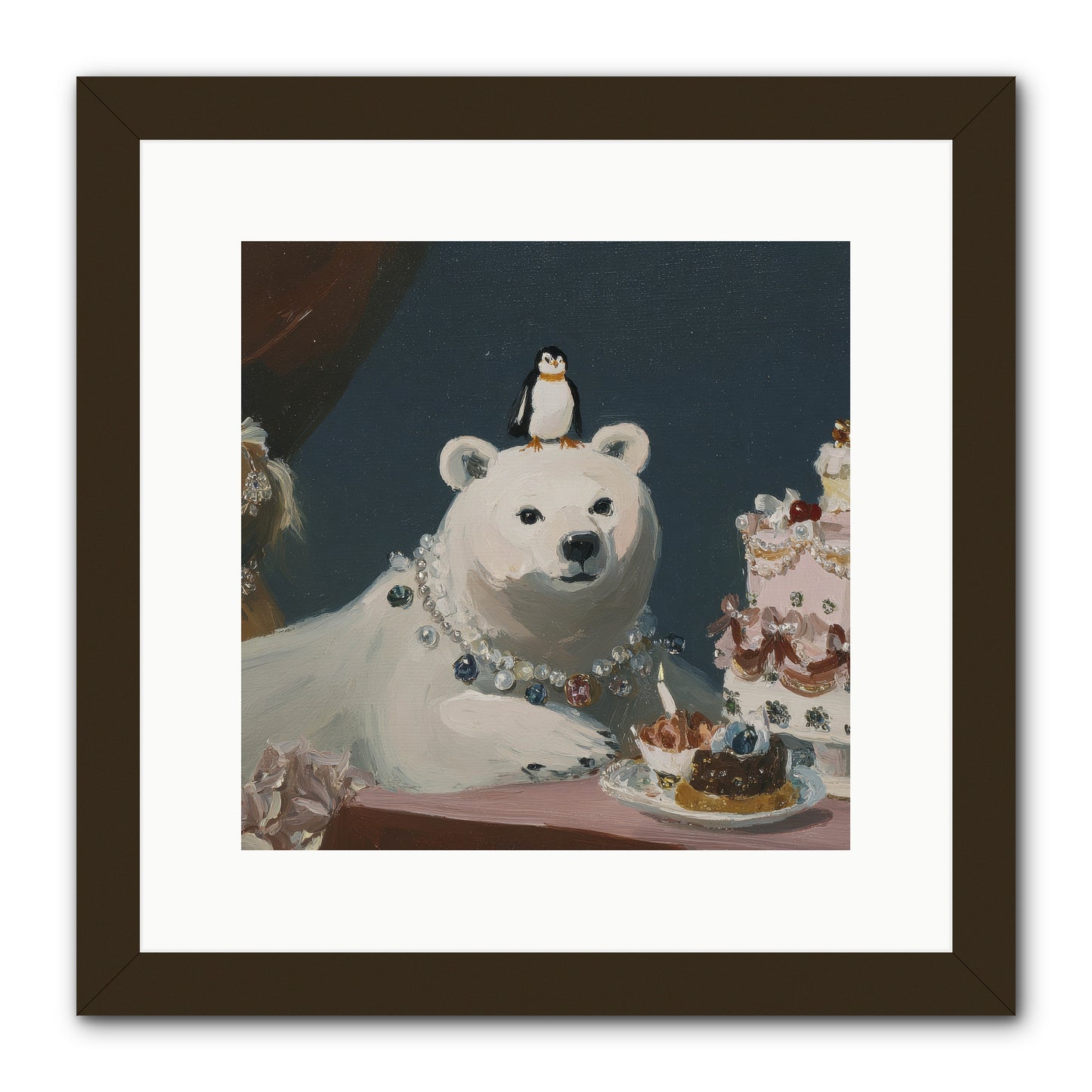 Hearts Written on Clouds -- Framed Print - Black 12x12