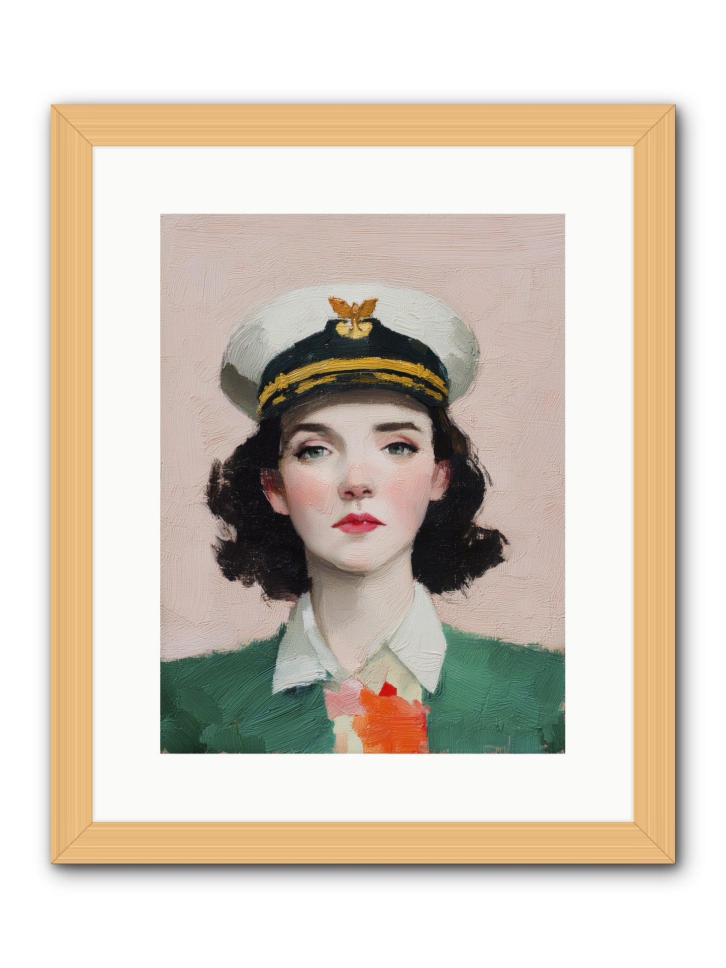 Hearts and Seas -- Framed Print - Natural 12x16