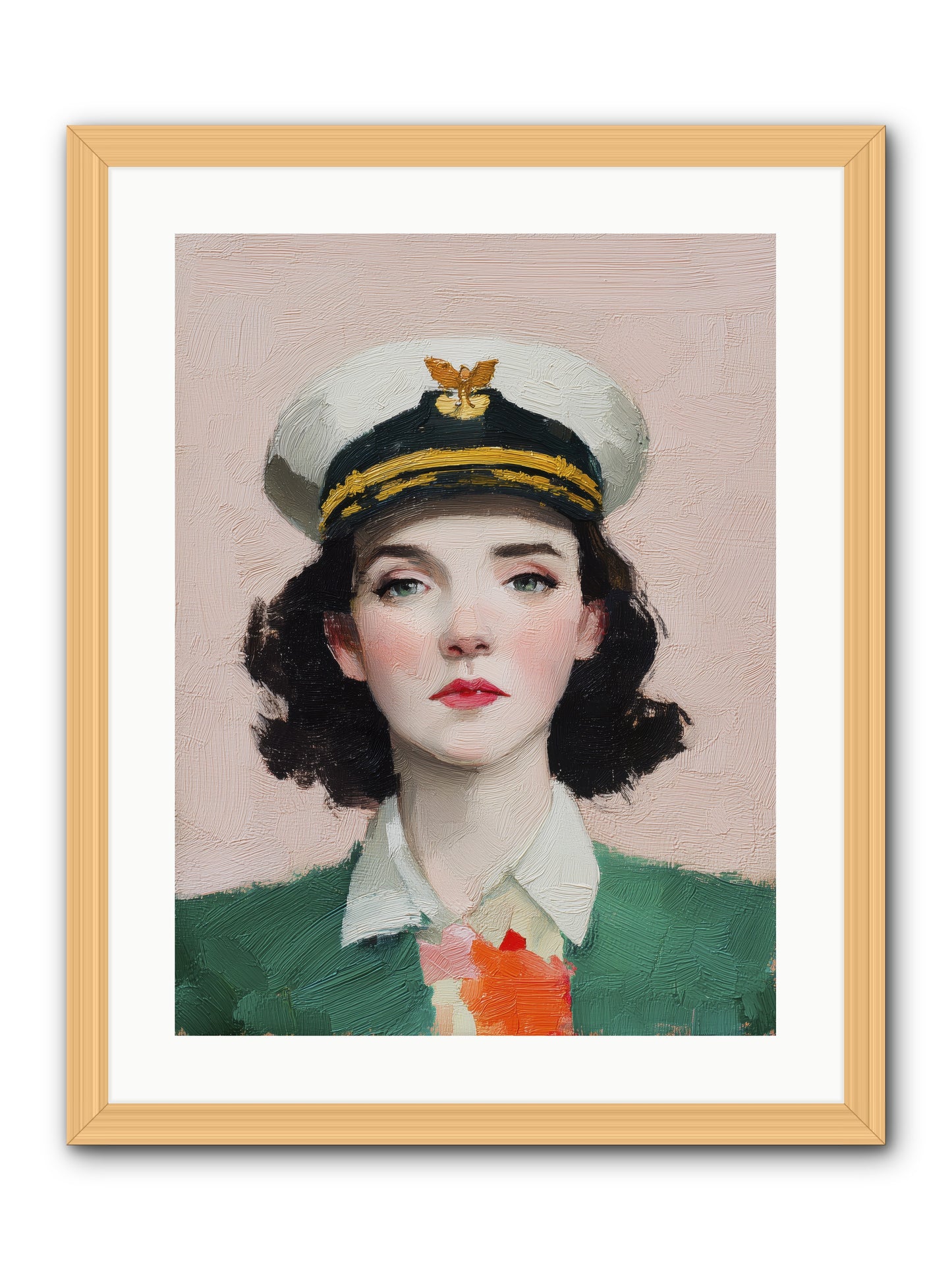 Hearts and Seas -- Framed Print - Natural 18x24