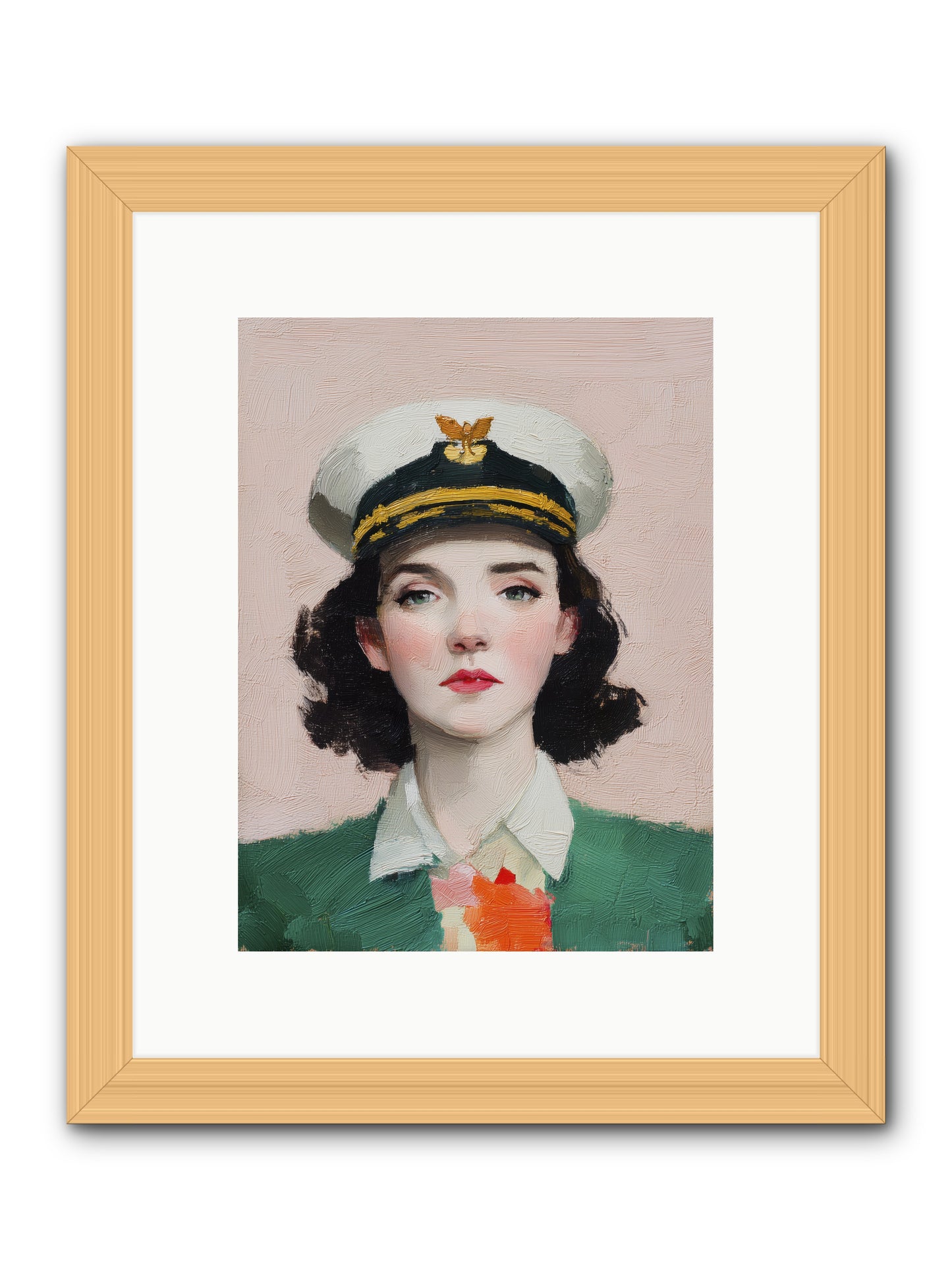 Hearts and Seas -- Framed Print - Natural 9x12