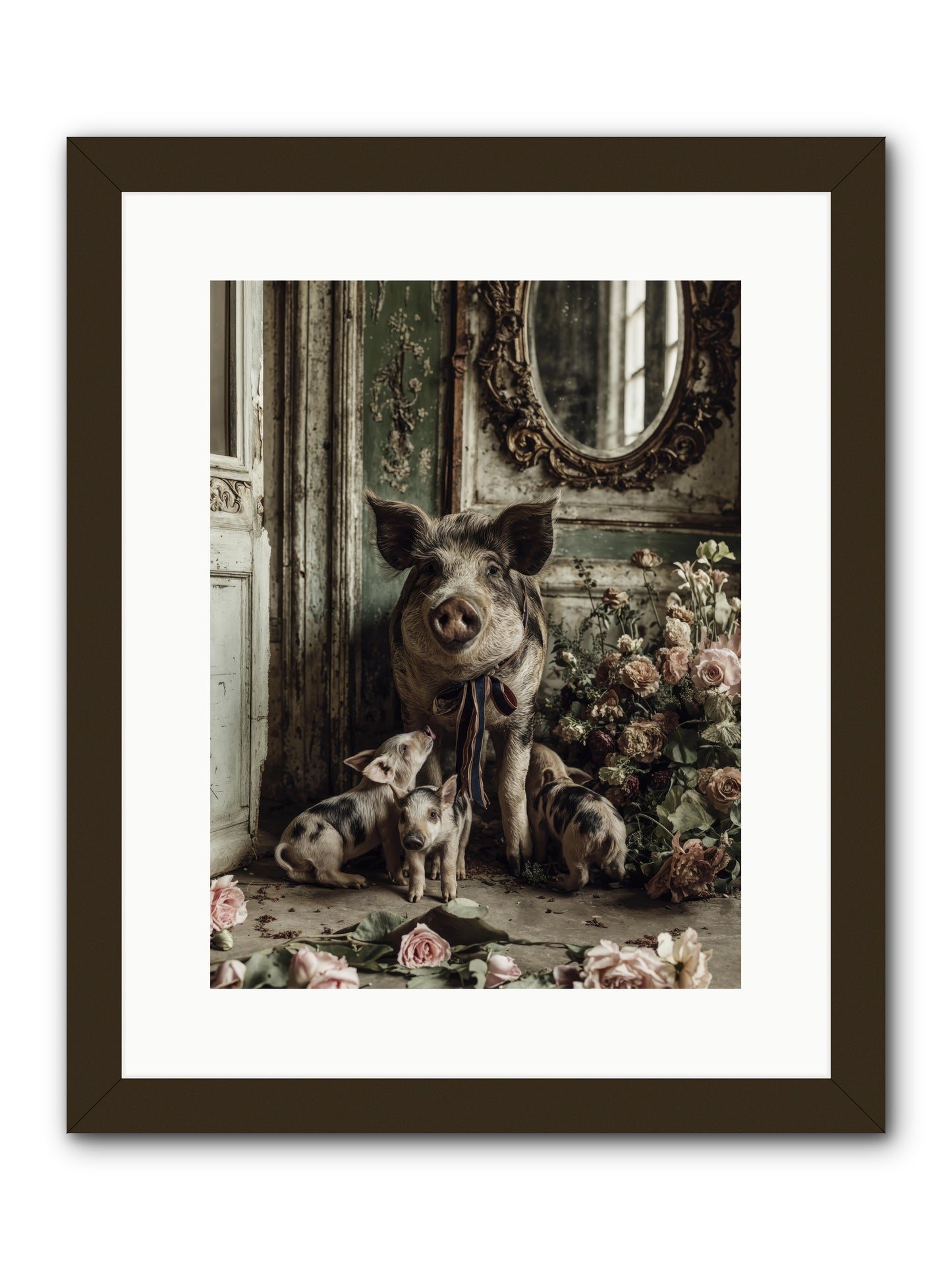 Heartscript -- Framed Print - Black 12x16
