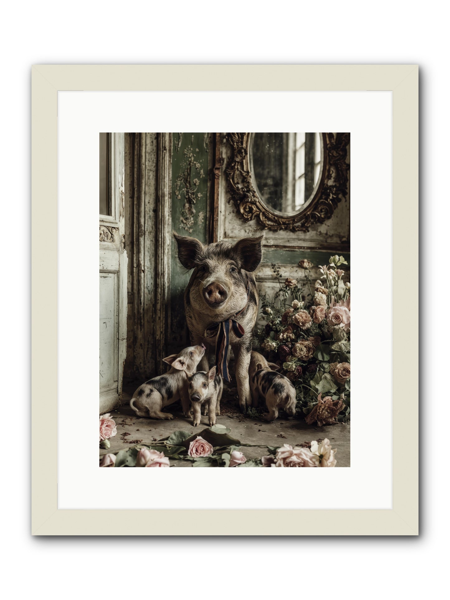 Heartscript -- Framed Print - White 12x16