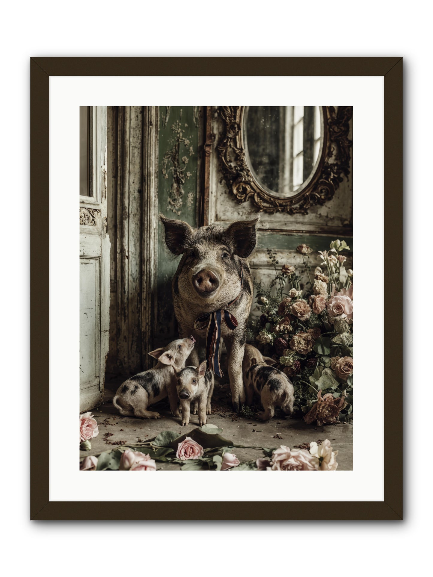 Heartscript -- Framed Print - Black 18x24