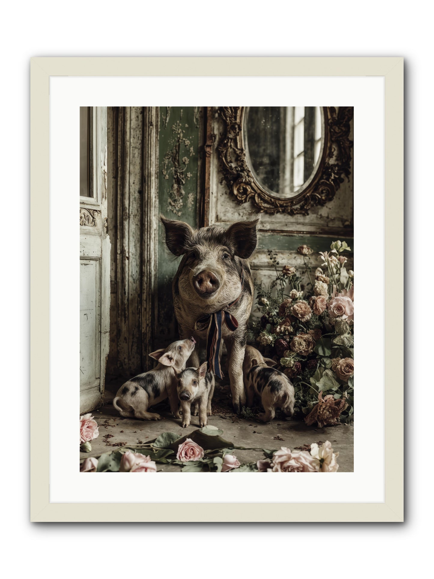Heartscript -- Framed Print - White 18x24