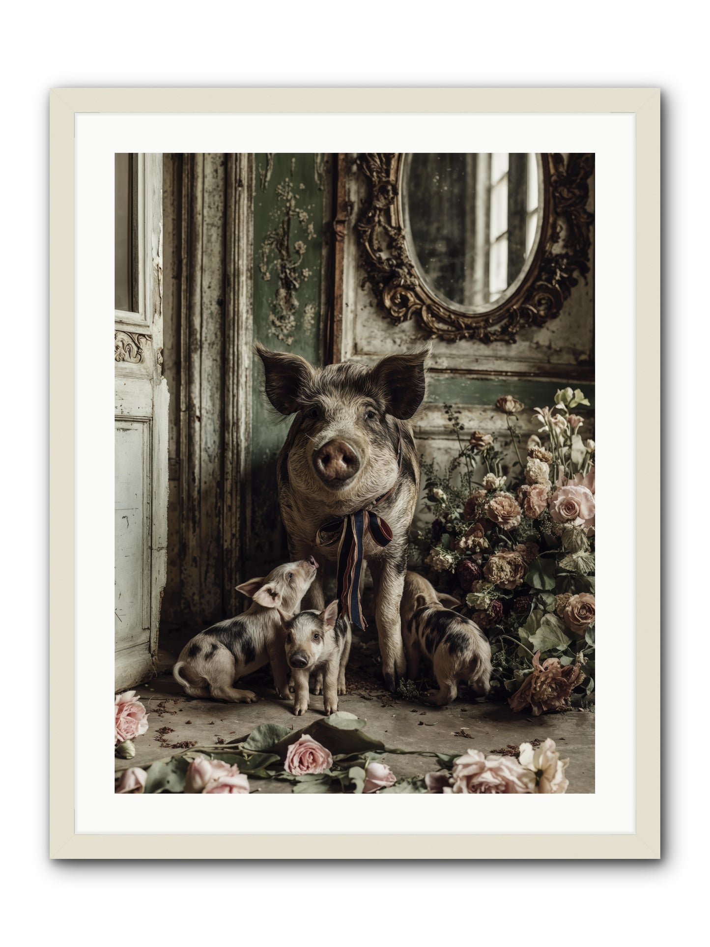 Heartscript -- Framed Print - White 24x32