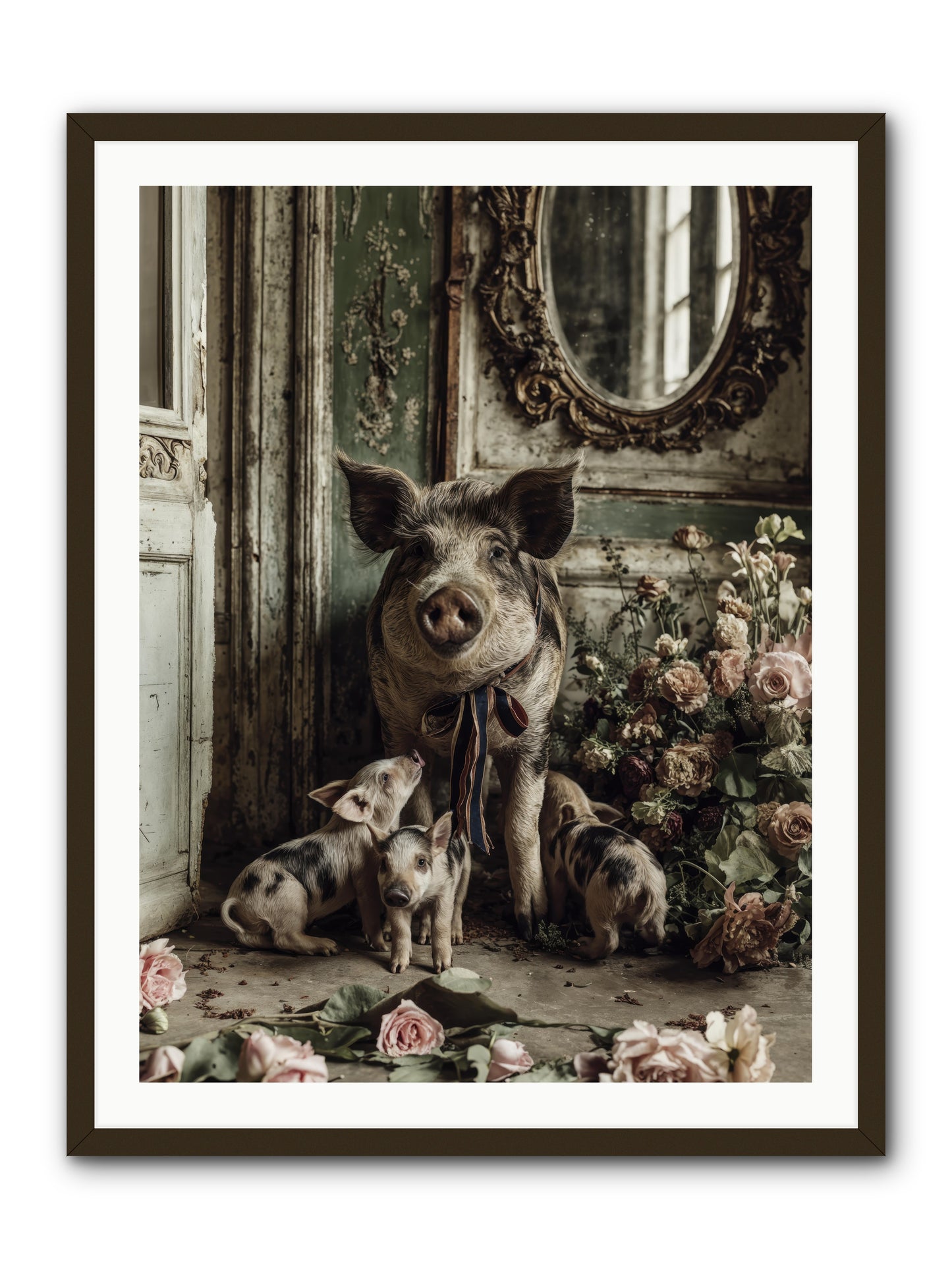 Heartscript -- Framed Print - Black 30x40
