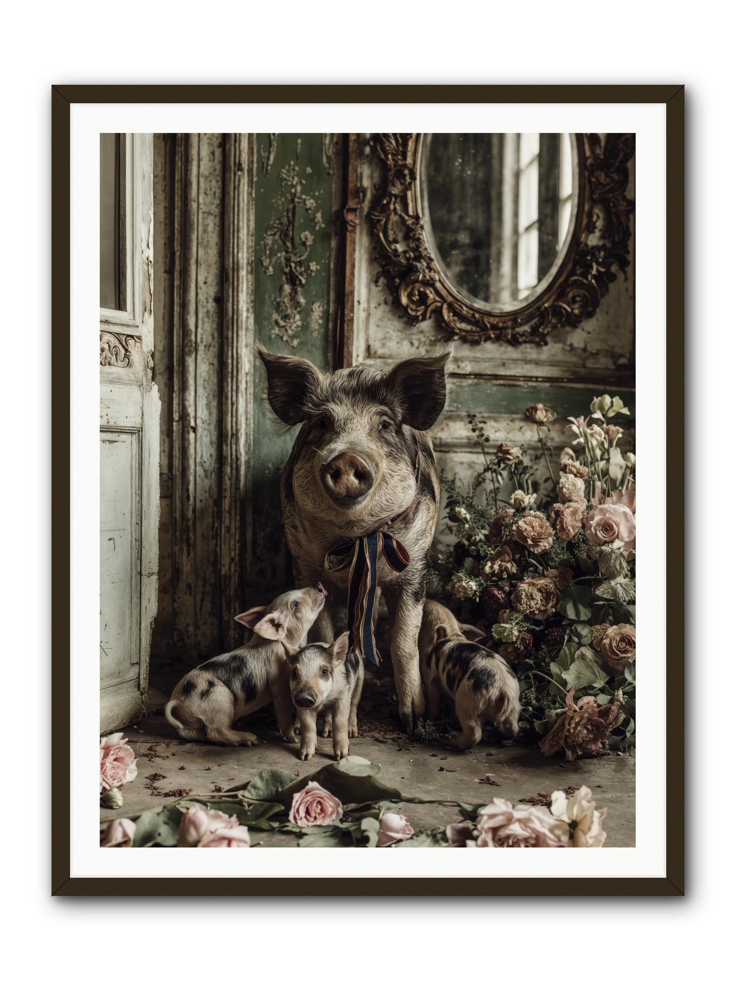 Heartscript -- Framed Print - Black 36x48