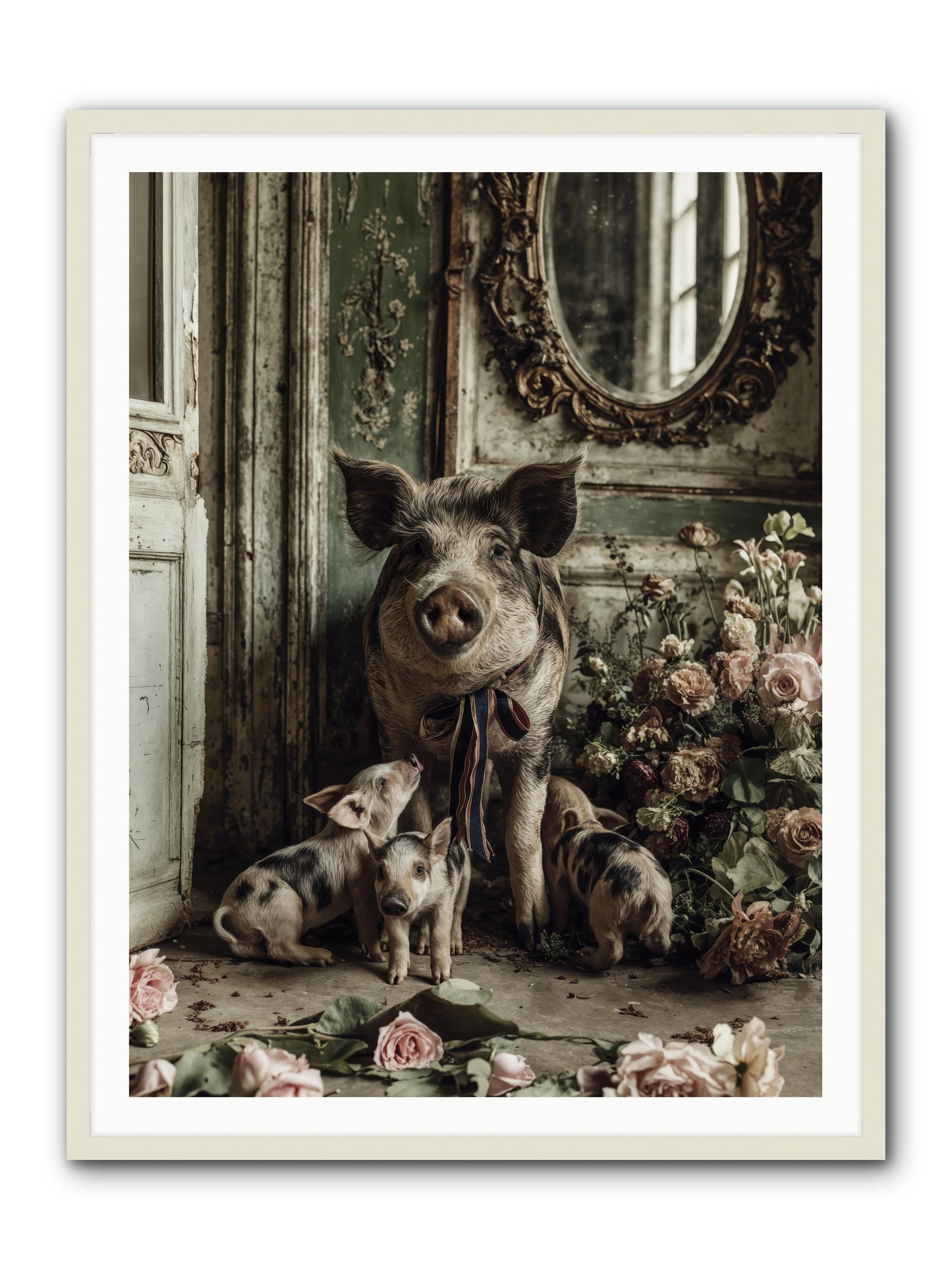 Heartscript -- Framed Print - White 36x48