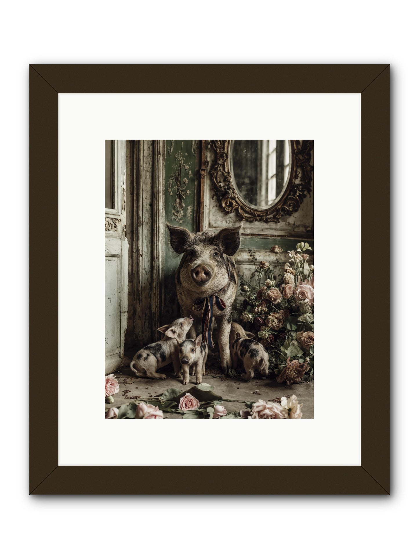Heartscript -- Framed Print - Black 9x12