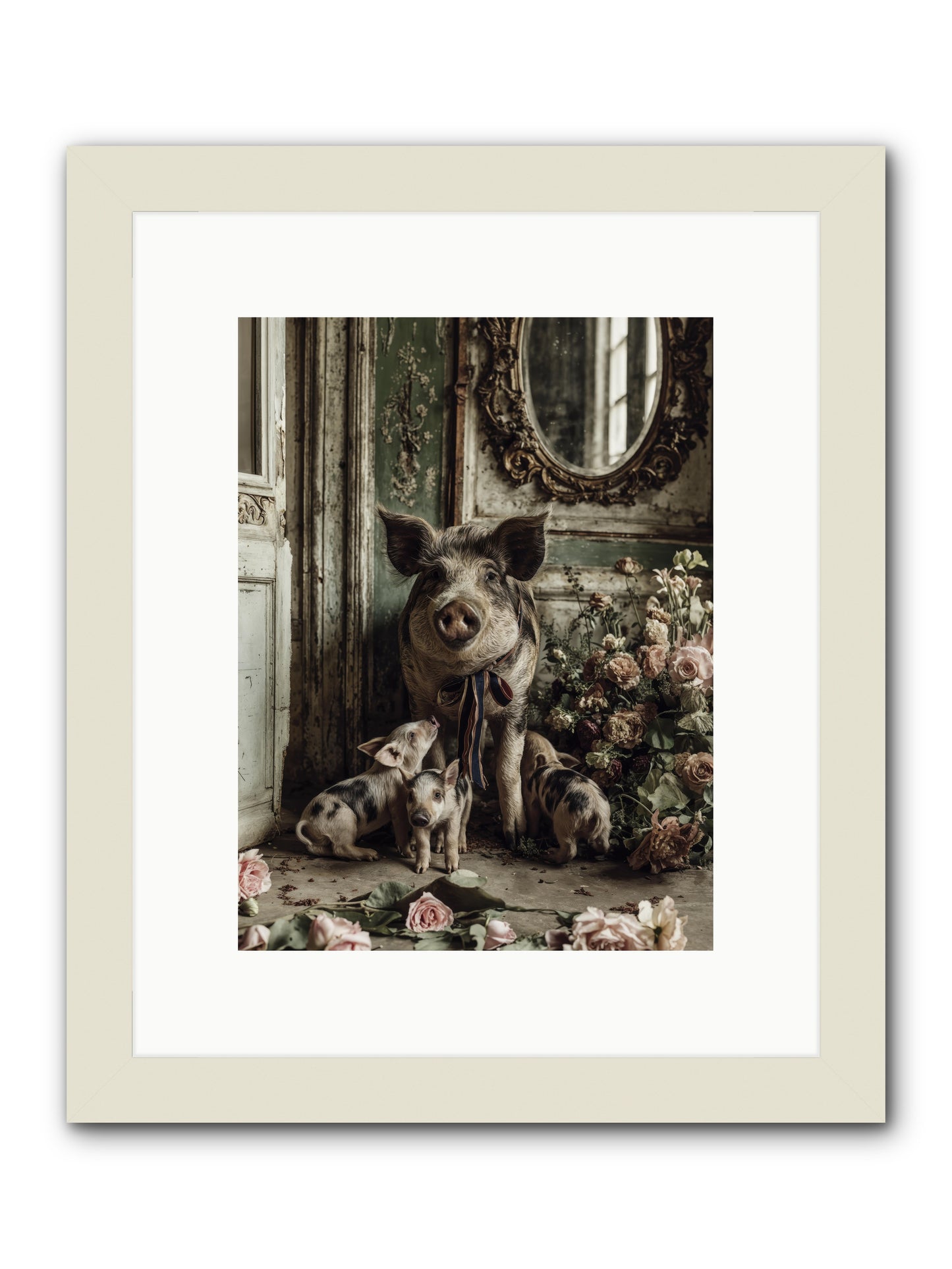 Heartscript -- Framed Print - White 9x12