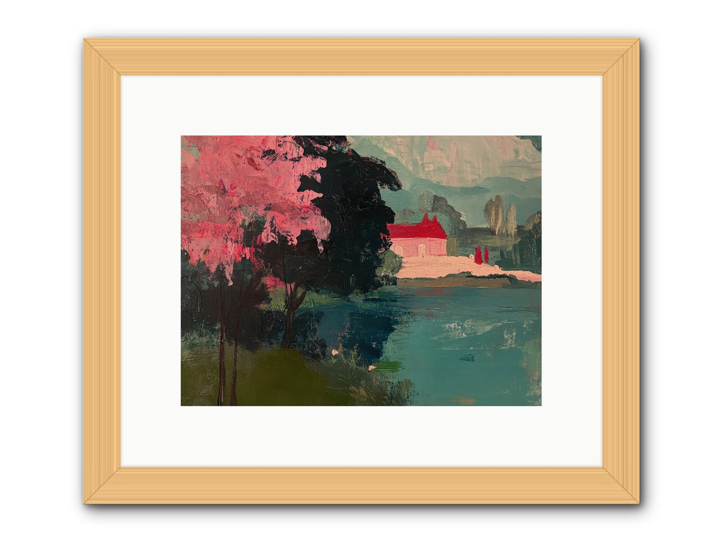 Heather Fields -- Framed Print - Natural 12x9